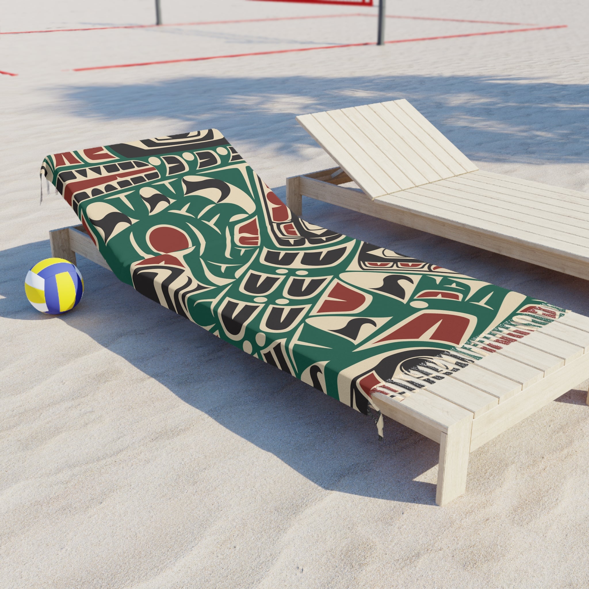 Boho Fringe Beach Cloth - Classic Tribal Sea Monster Print - Northern Spiritlines™