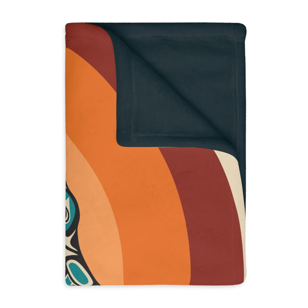 Reversible Plush Blanket - Classic Tribal Puffins - Northern Spiritlines™