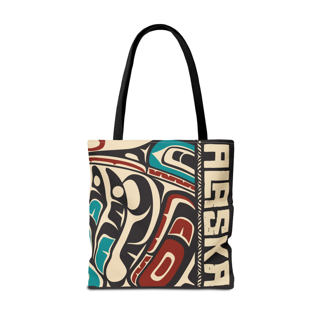 Canvas Tote Bag - Style No. 1 Rustic Alaska Tribal Hummingbird - AK State Line™ Collection