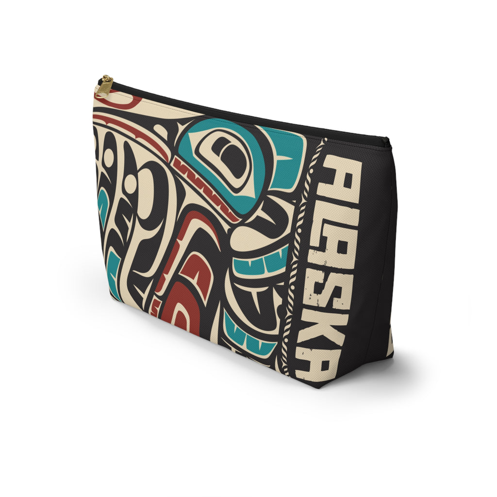 Copy of Travel Accessory Zipper Pouch - Rustic Alaska Tribal Hummingbird - AK State Line™ Collection