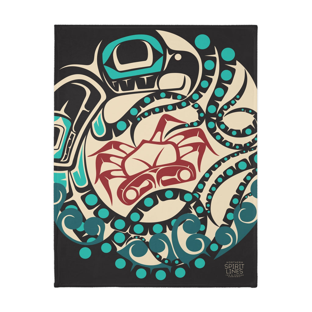 Reversible Plush Blanket - Classic Tribal Octopus - Northern Spiritlines™