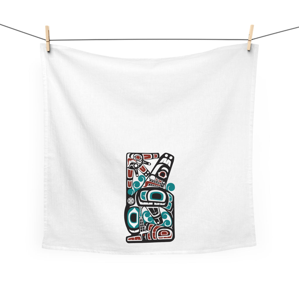 Cotton Tea Towel - Classic Tribal Orca Print - Northern Spiritlines™