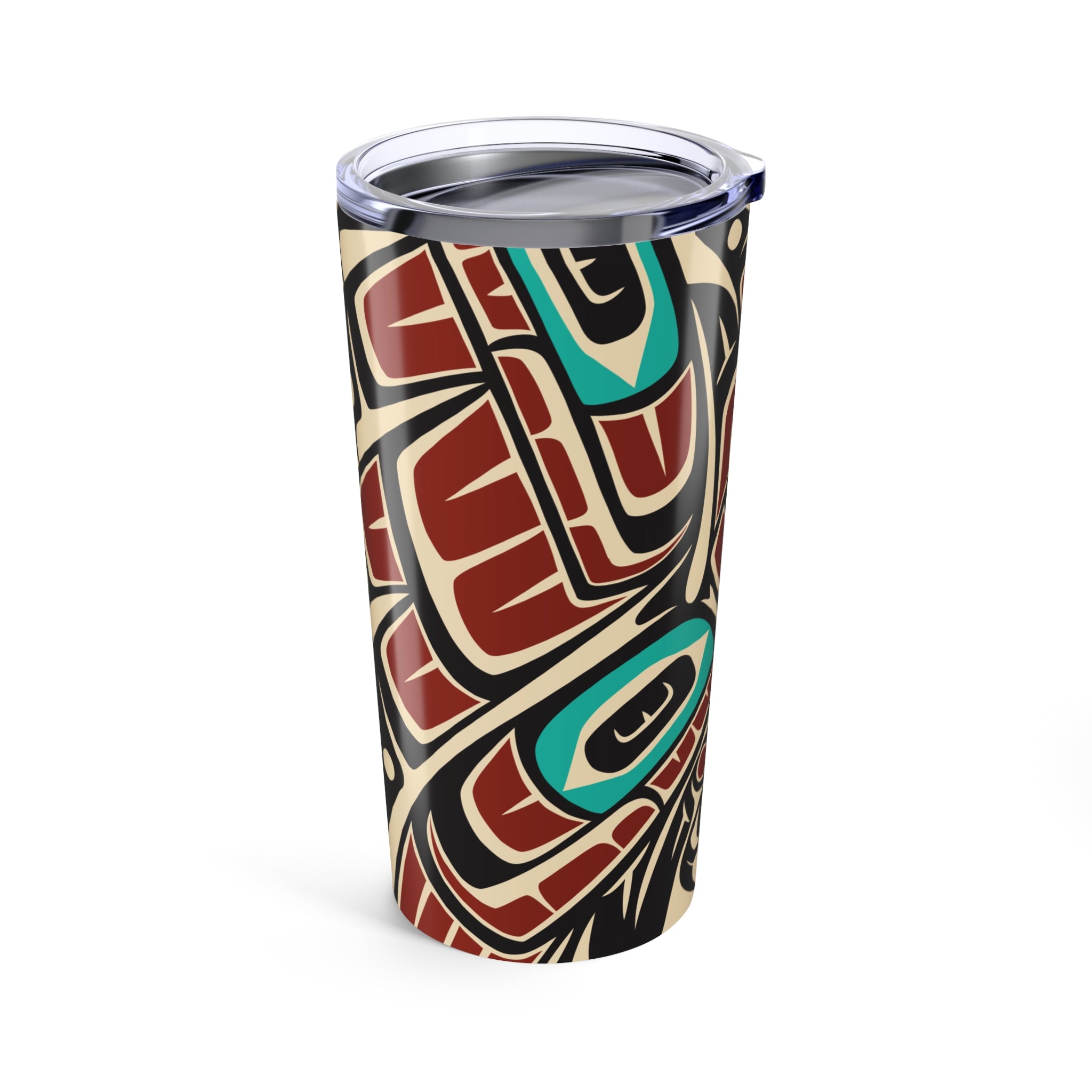 20 oz. Stainless Steel Tumbler w/ Lid - Rustic Alaska Tribal Eagle - AK State Line™ Collection
