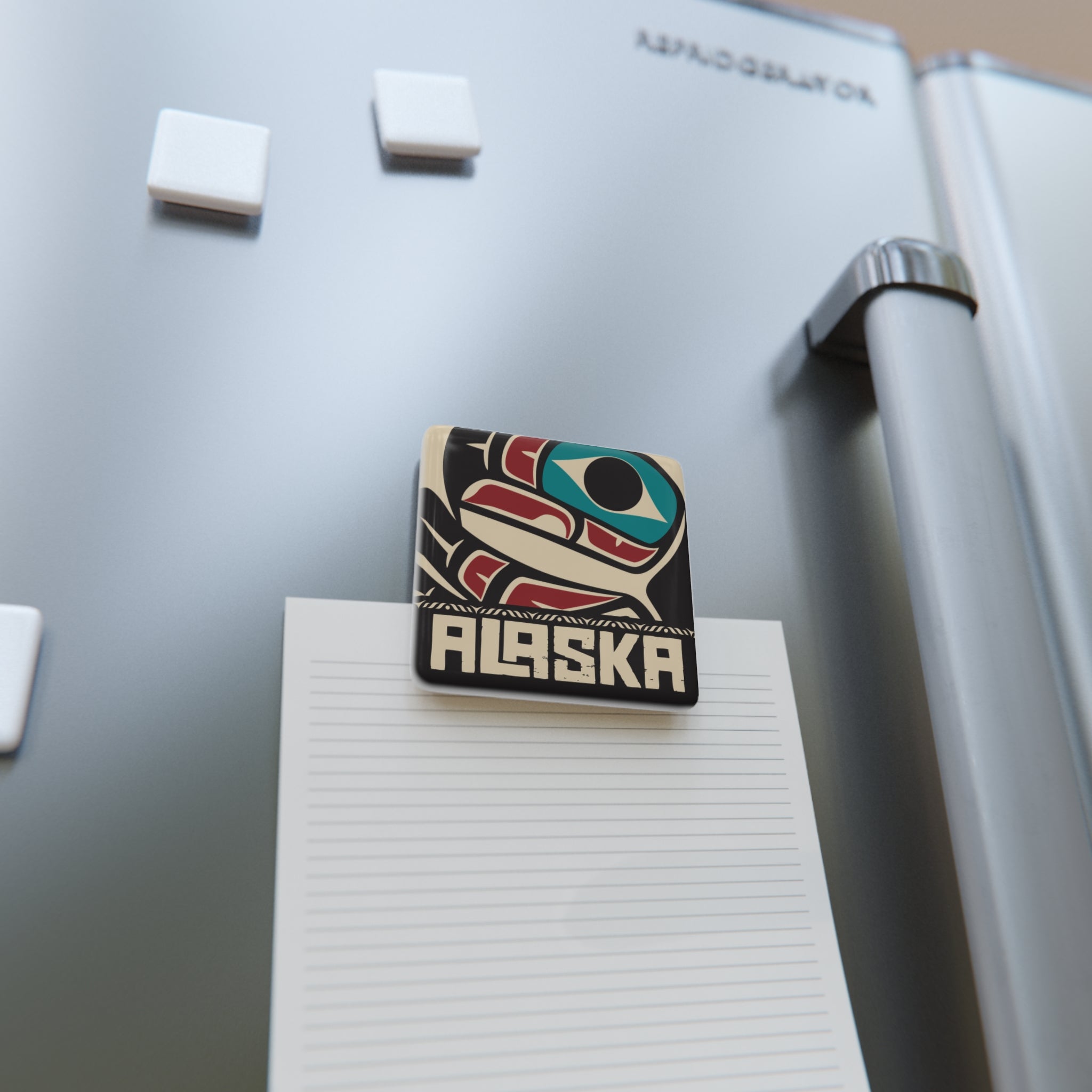 Porcelain Magnet - Alaska Tribal Raven - AK State Line™ Collection