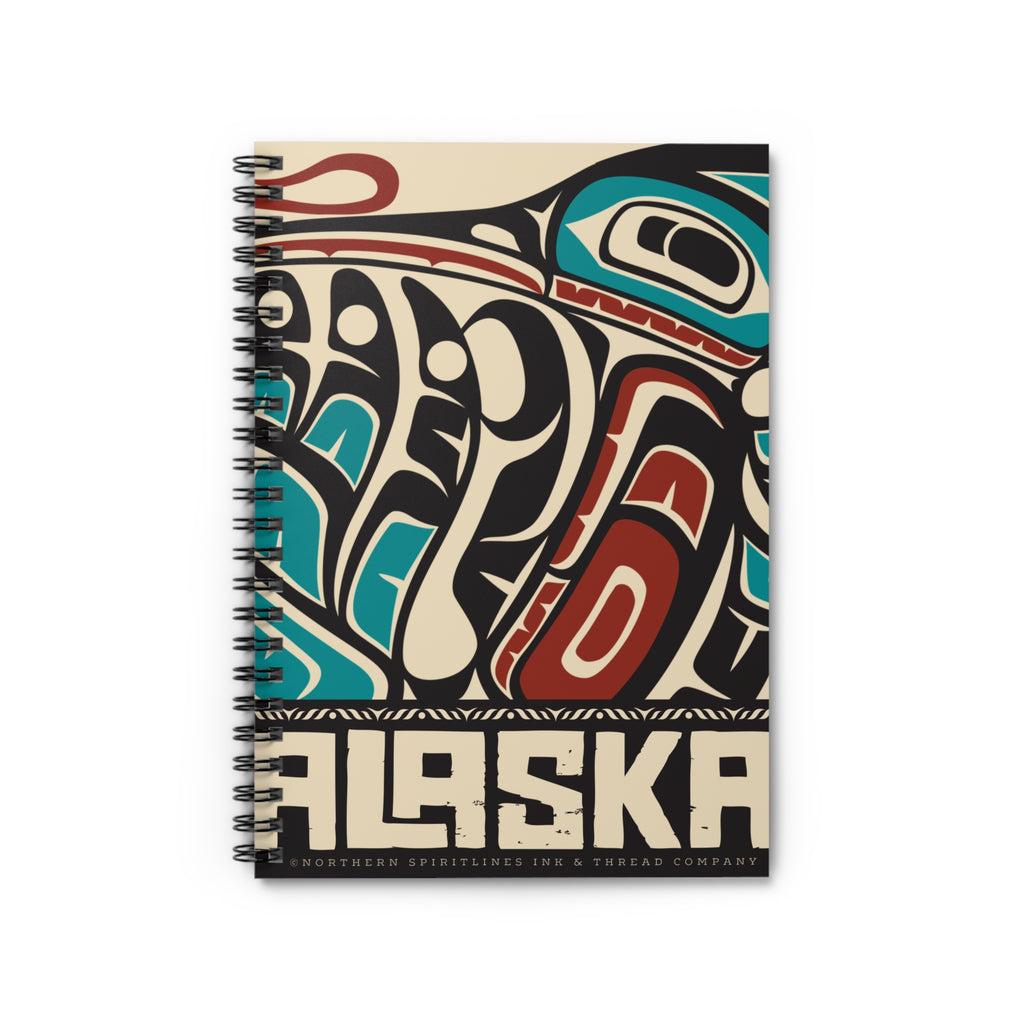 Spiral Notebook, Journal - Rustic Alaska Tribal Hummingbird - AK State Line™ Collection