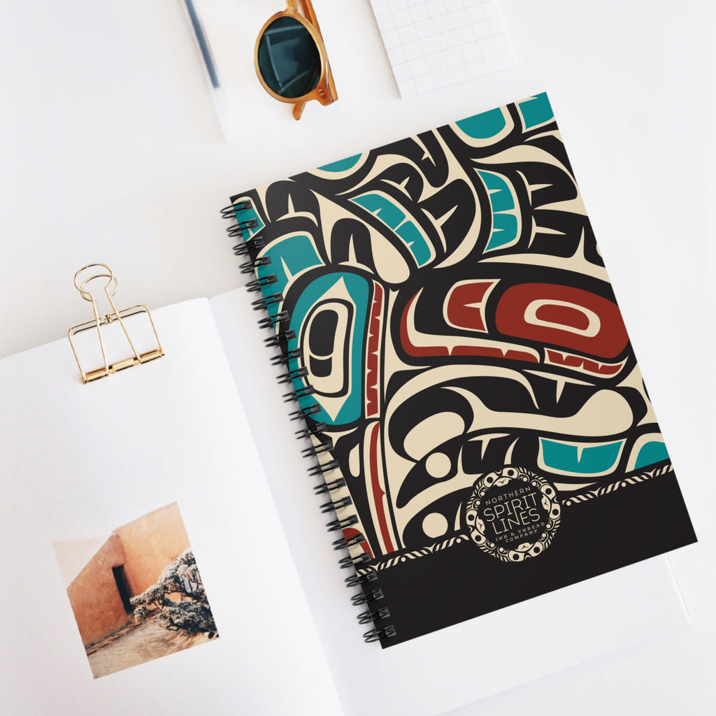 Spiral Notebook, Journal - Classic Tribal Hummingbird Print - Northern Spiritlines™
