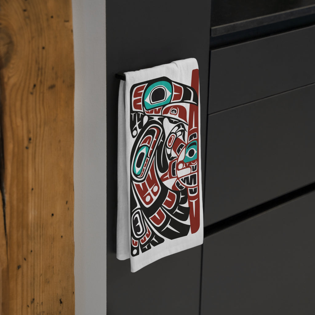 Cotton Tea Towel - Classic Tribal Raven Print - Northern Spiritlines™