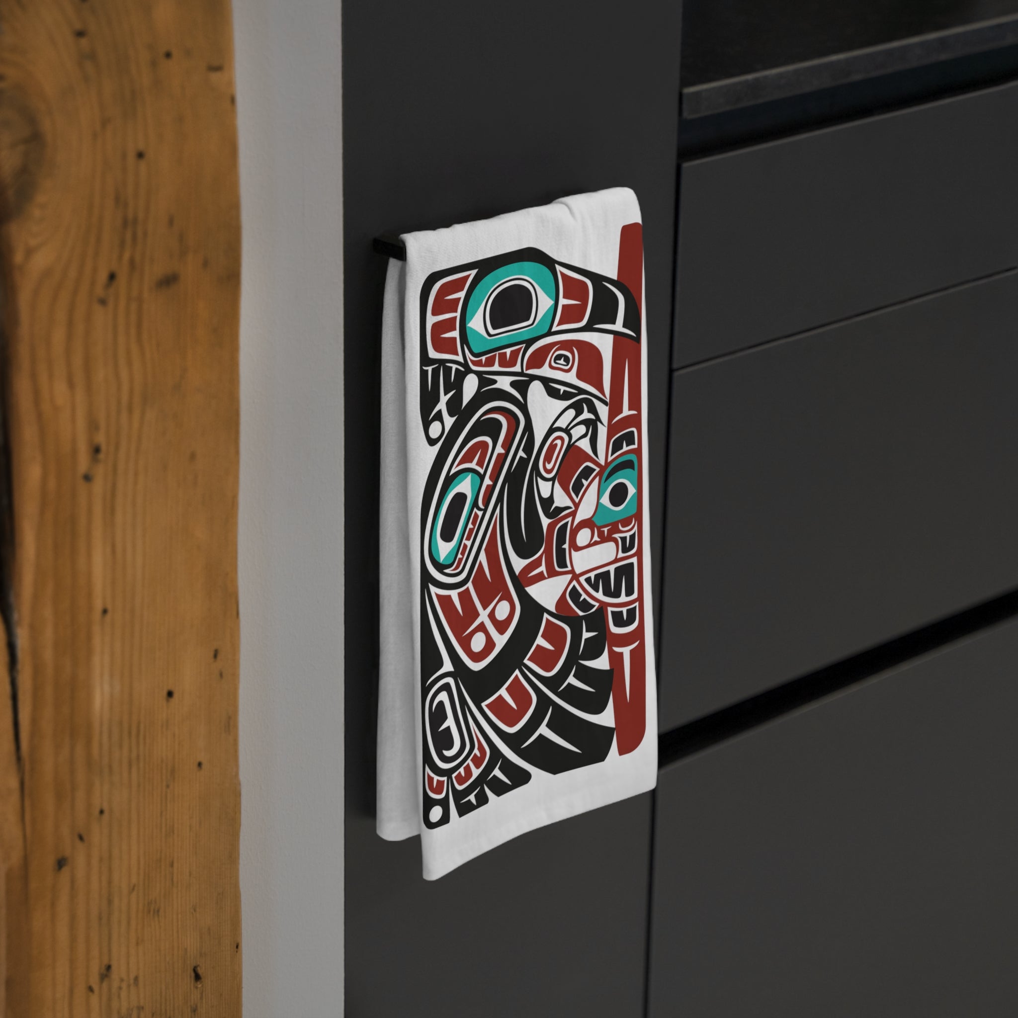 Cotton Tea Towel - Classic Tribal Raven Print - Northern Spiritlines™