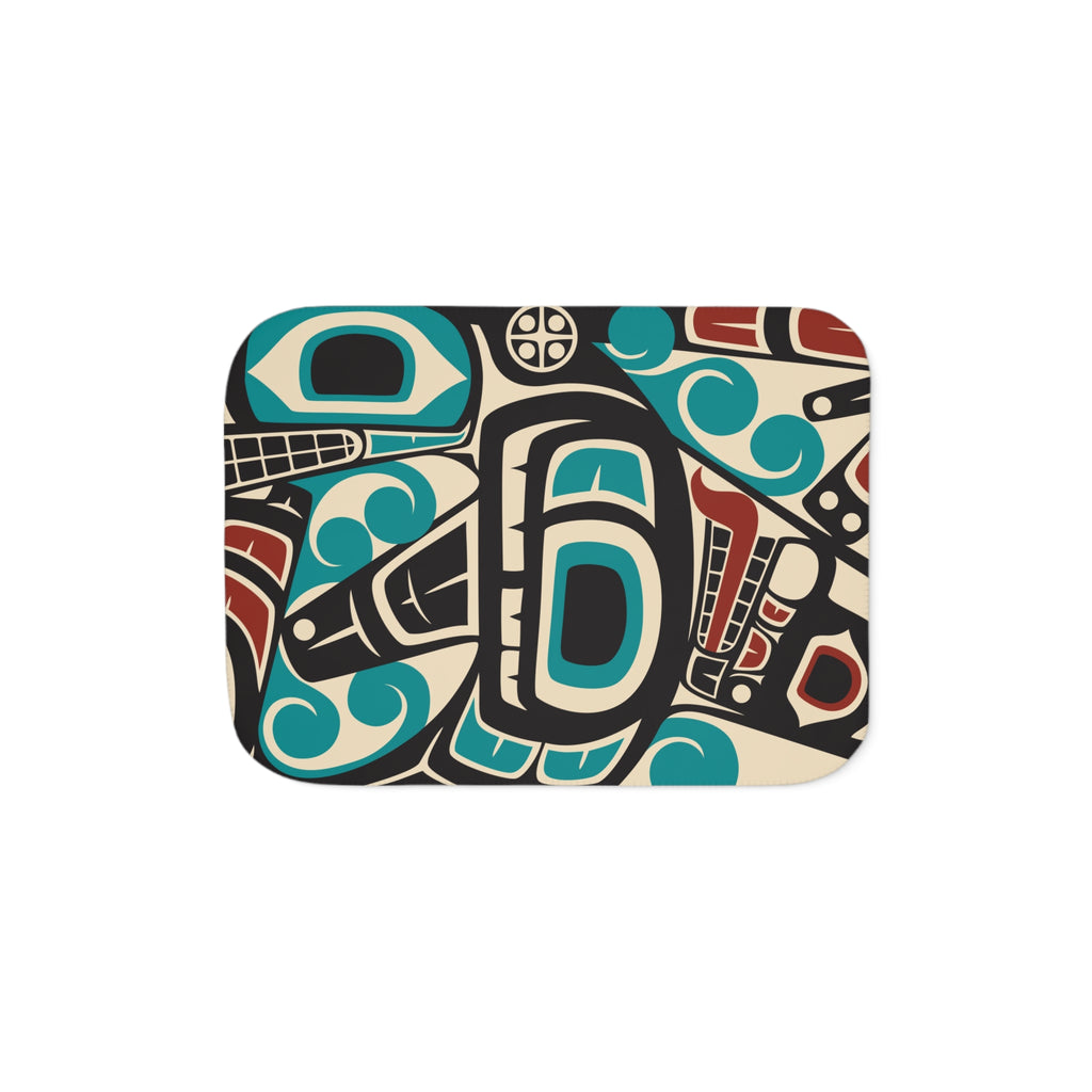 Sherpa Fleece Blanket - Classic Tribal Orca - Northern Spiritlines™