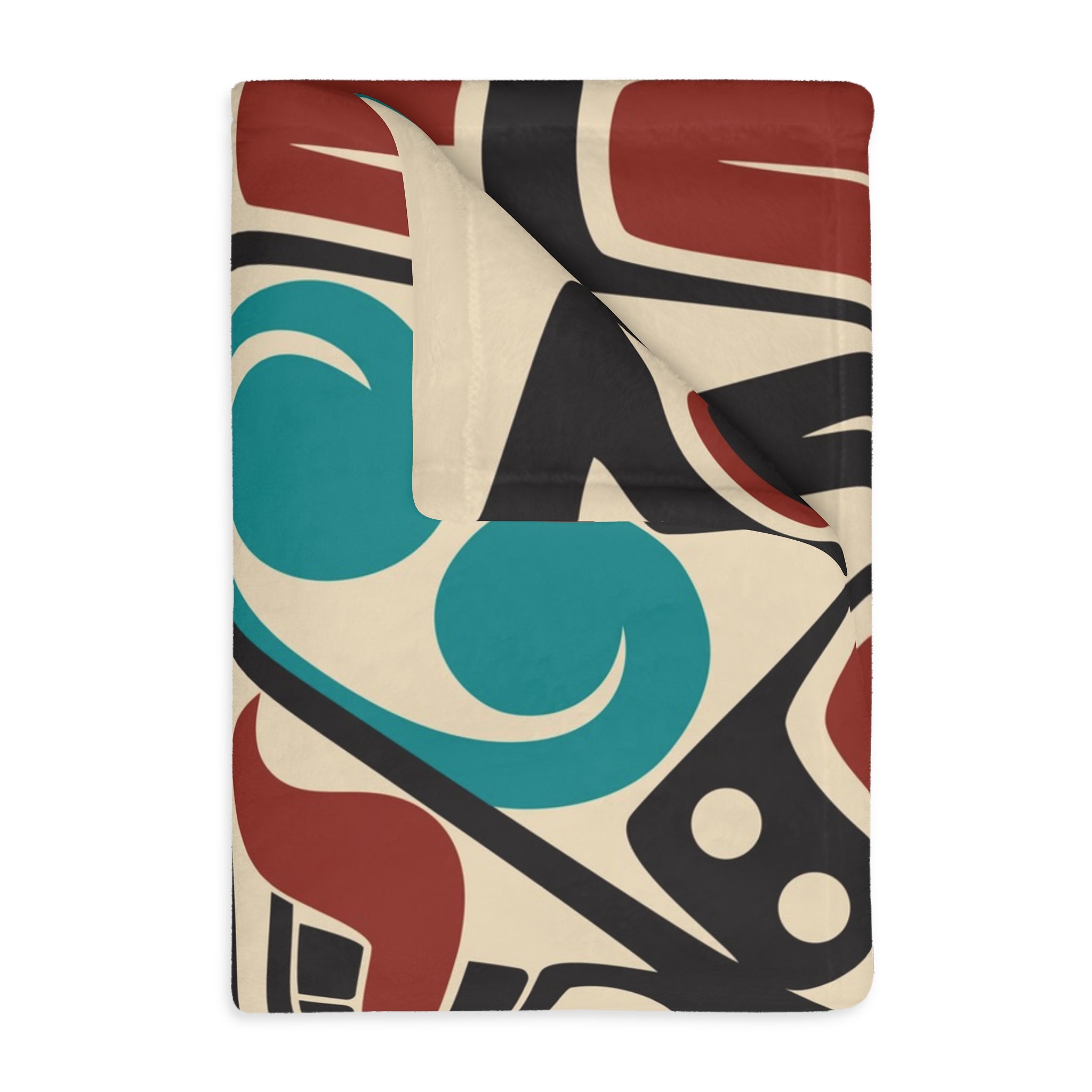 Reversible Plush Blanket - Classic Tribal Orca Print - Northern Spiritlines™