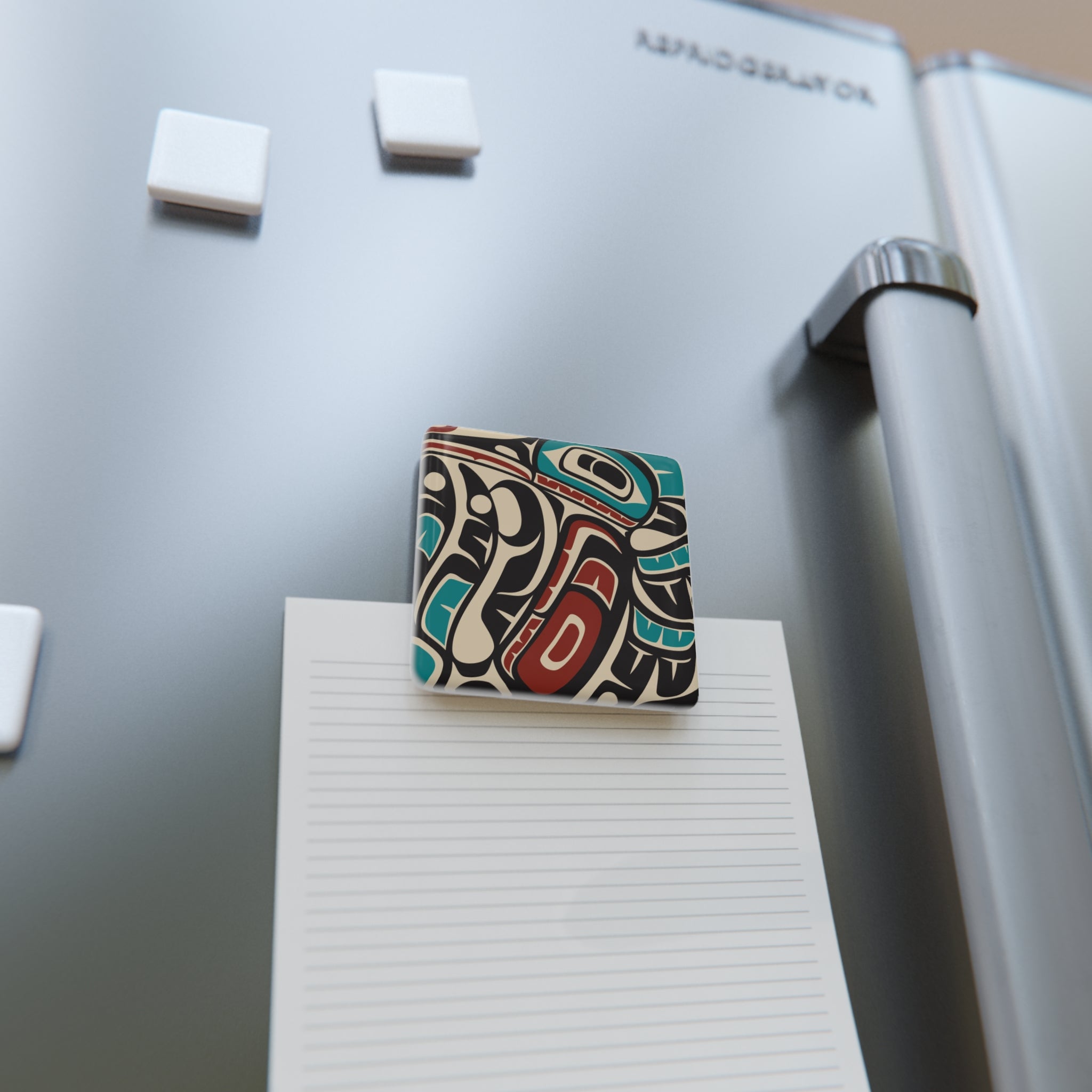 2x2" Ceramic Magnet | Tribal Hummingbird