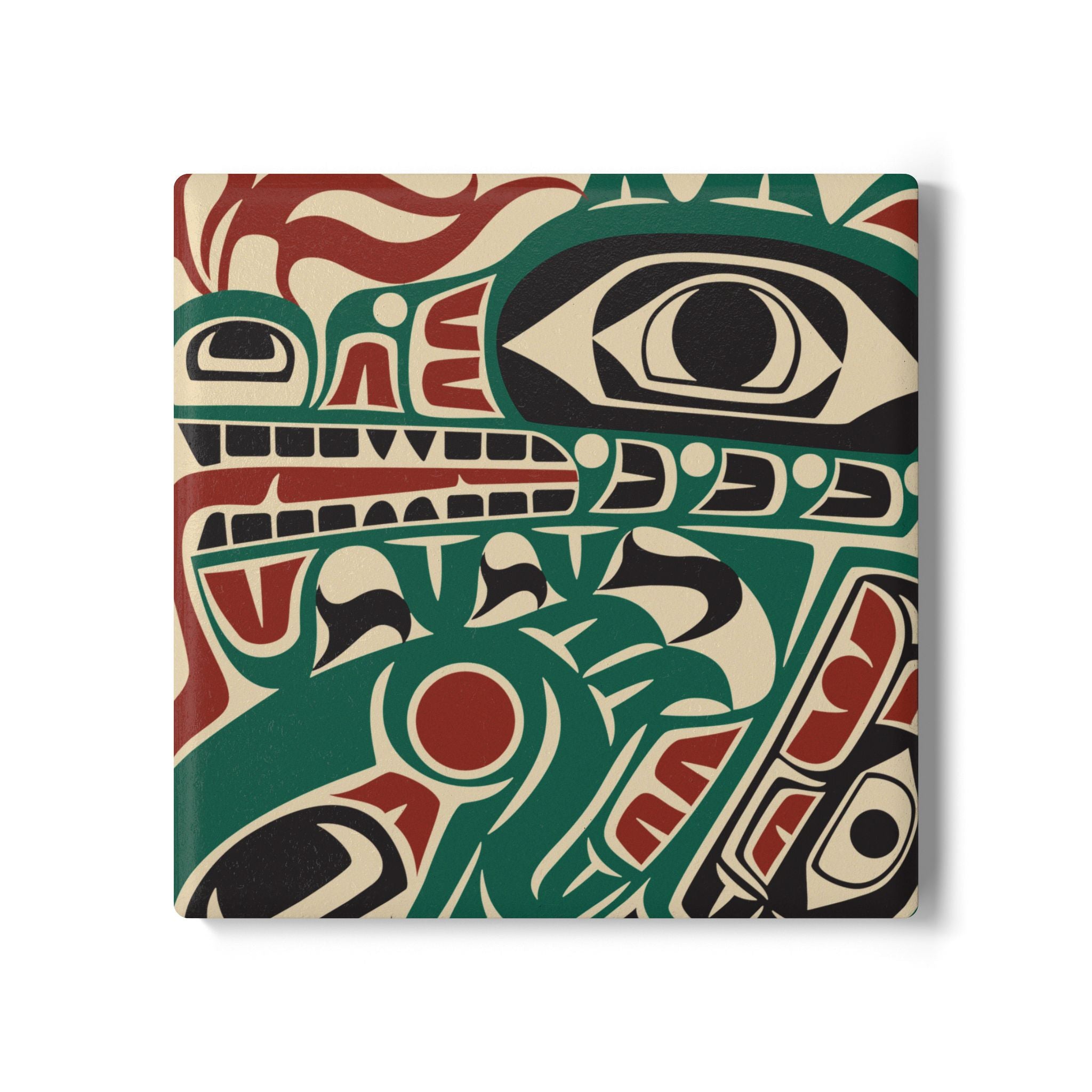 Ceramic Coaster - Classic Tribal Sea Monster Print - Northern Spiritlines™