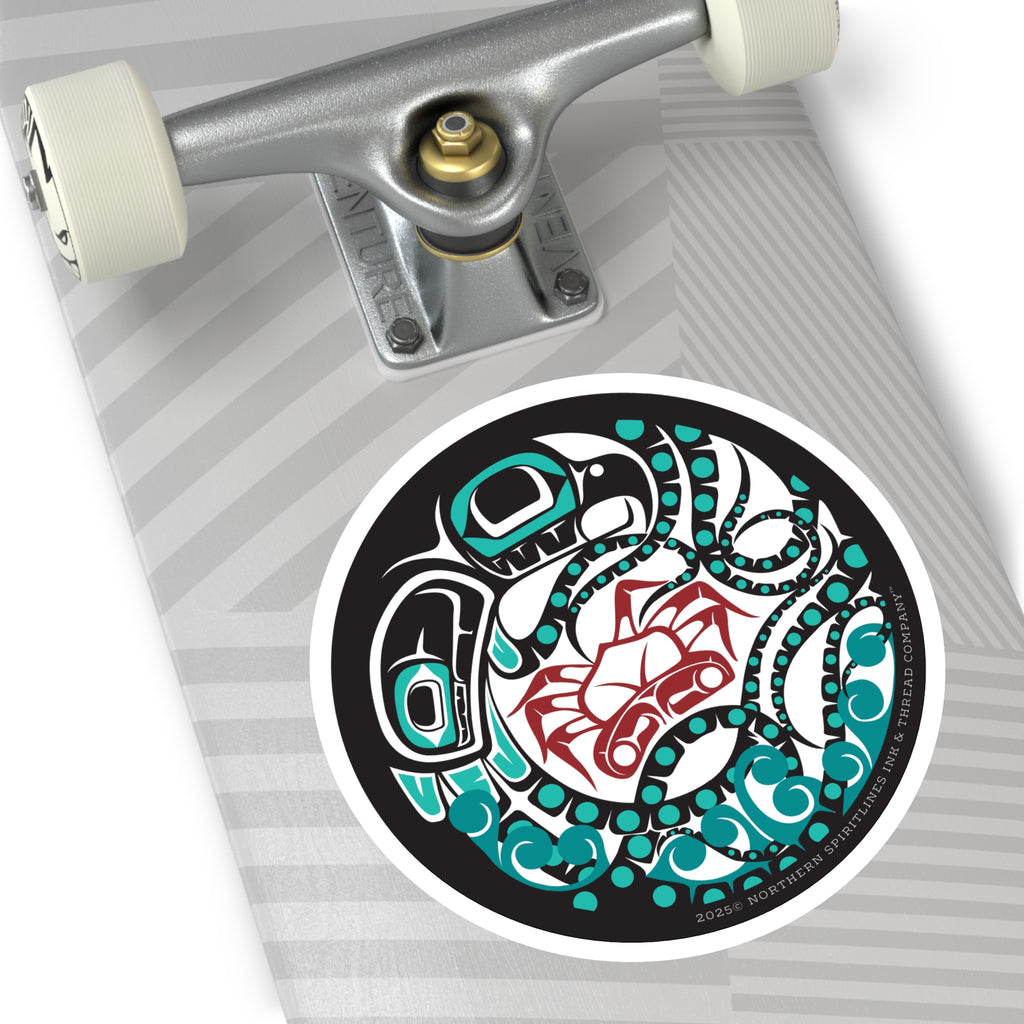Vinyl Sticker Indoor/Outdoor - Round Tribal Octopus - Northern Spiritlines™