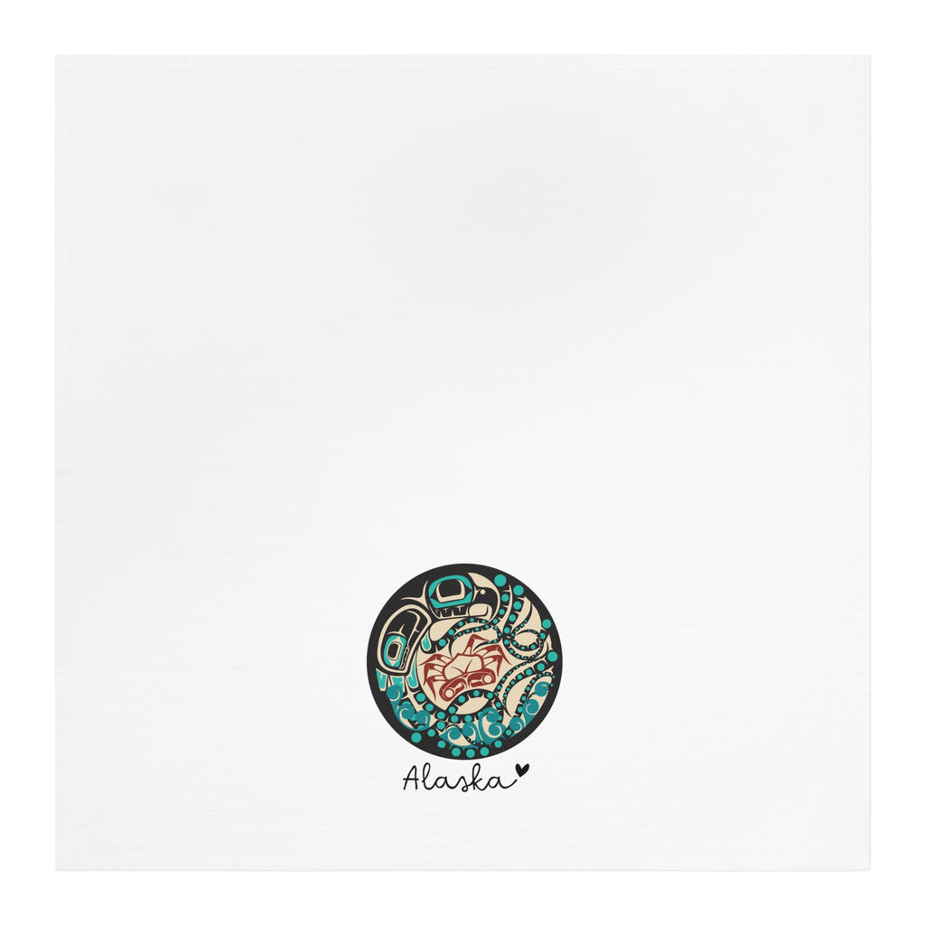 Cotton Tea Towel - Alaska Tribal Octopus - AK State Line™ Collection