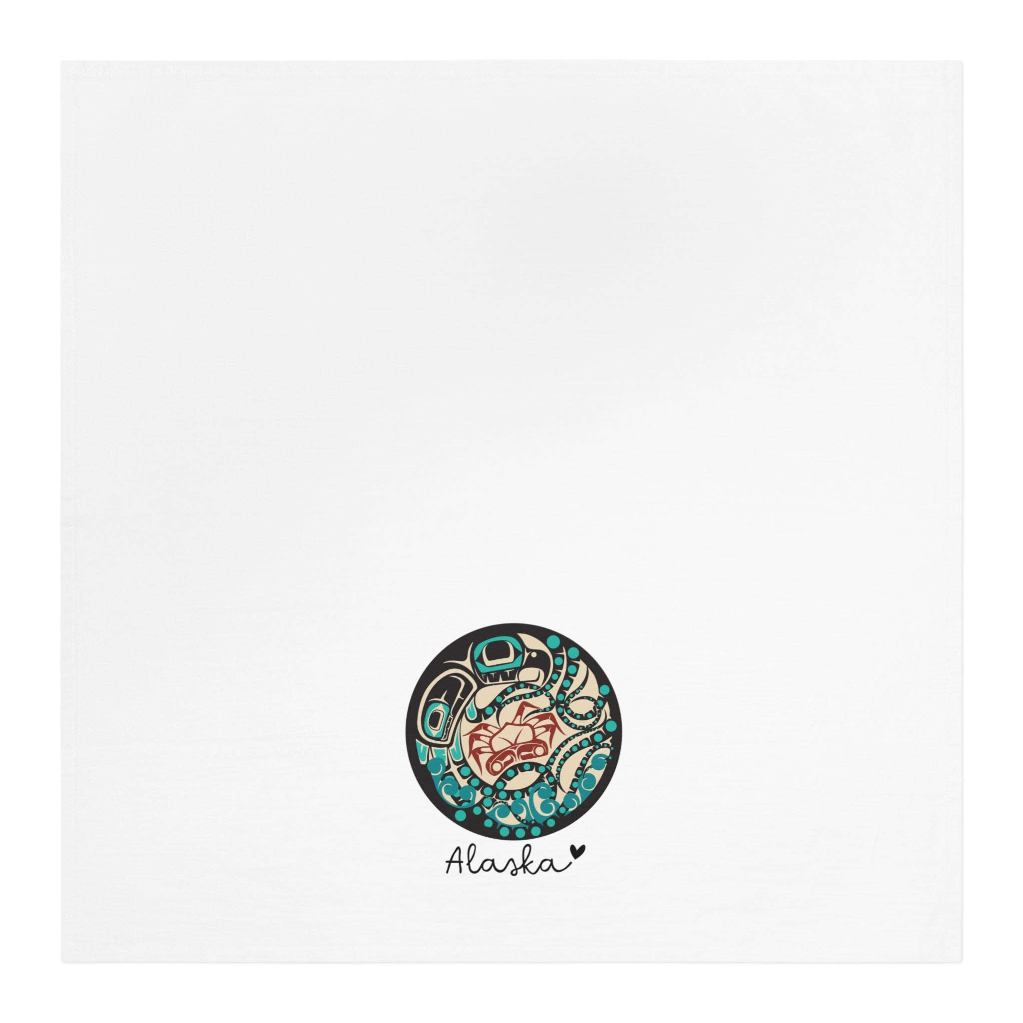 Cotton Tea Towel - Alaska Tribal Octopus - AK State Line™ Collection