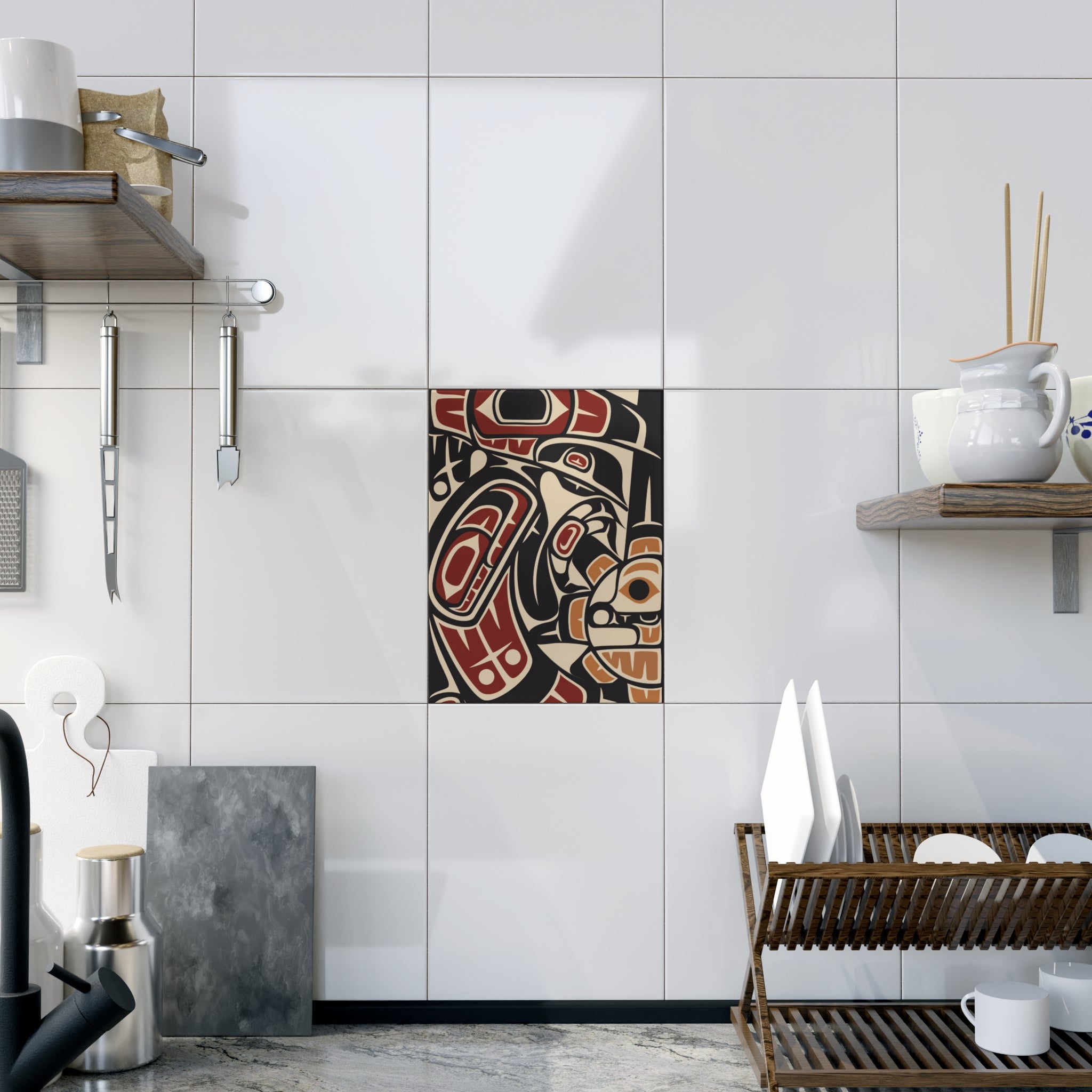 Ceramic Tile - Classic Tribal Raven - Northern Spiritlines™