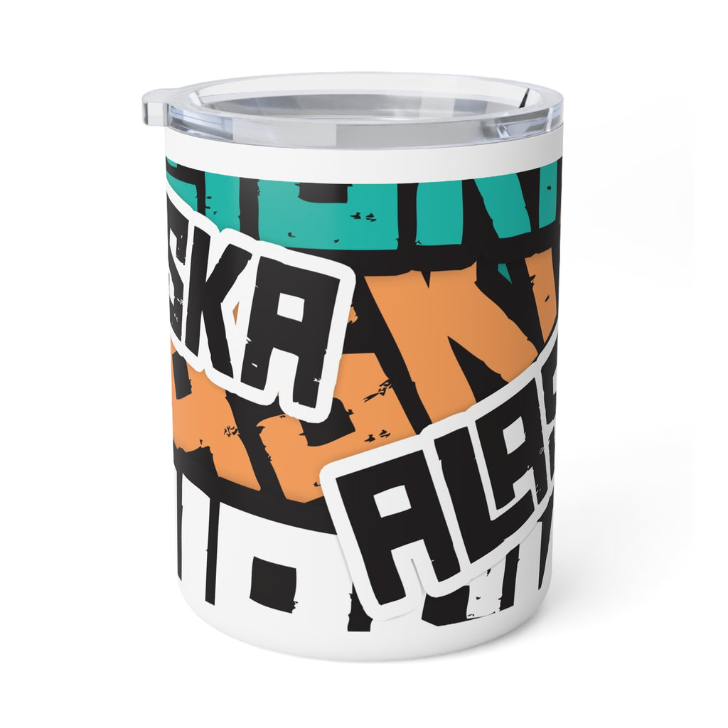 Insulated Coffee Mug, 10oz - Alaska Sticker Bomb - AK State Line™ Collection
