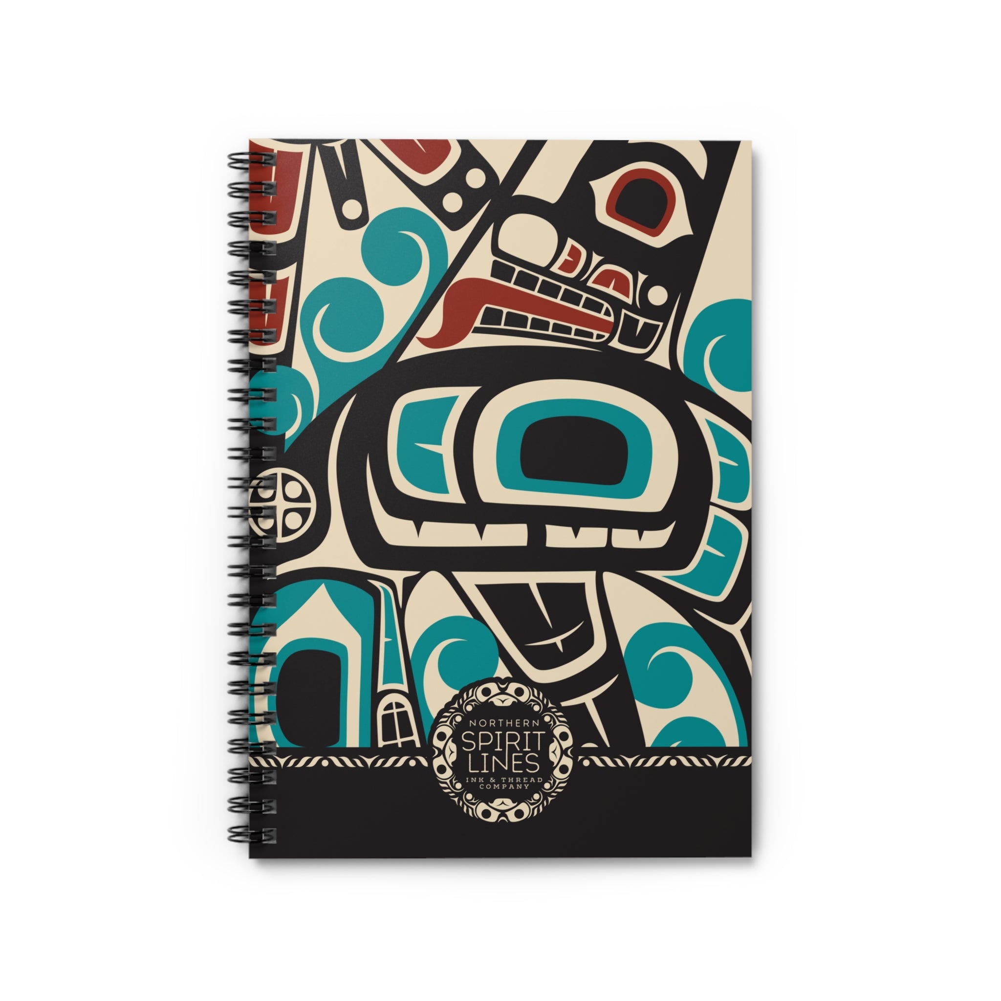 Spiral Notebook, Journal - Classic Tribal Orca Print - Northern Spiritlines™