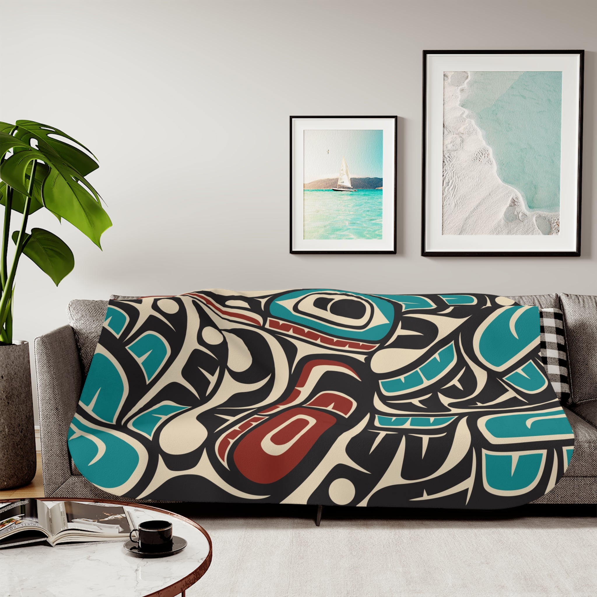 Sherpa Fleece Blanket - Classic Tribal Hummingbird - Northern Spiritlines™