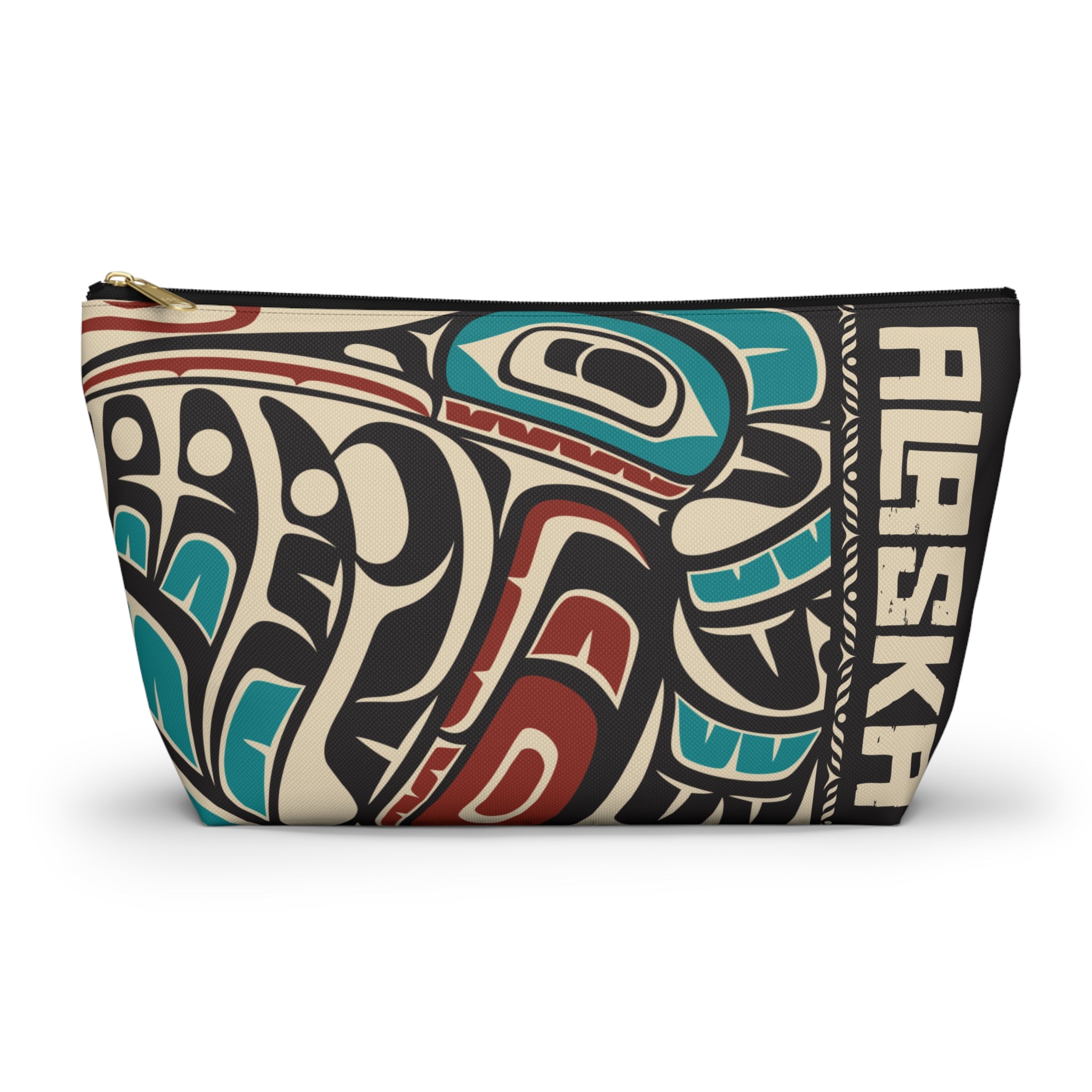 Copy of Travel Accessory Zipper Pouch - Rustic Alaska Tribal Hummingbird - AK State Line™ Collection