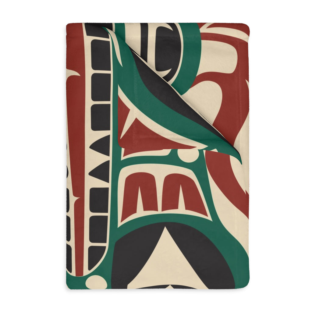 Reversible Plush Blanket - Classic Tribal Sea Monster - Northern Spiritlines™