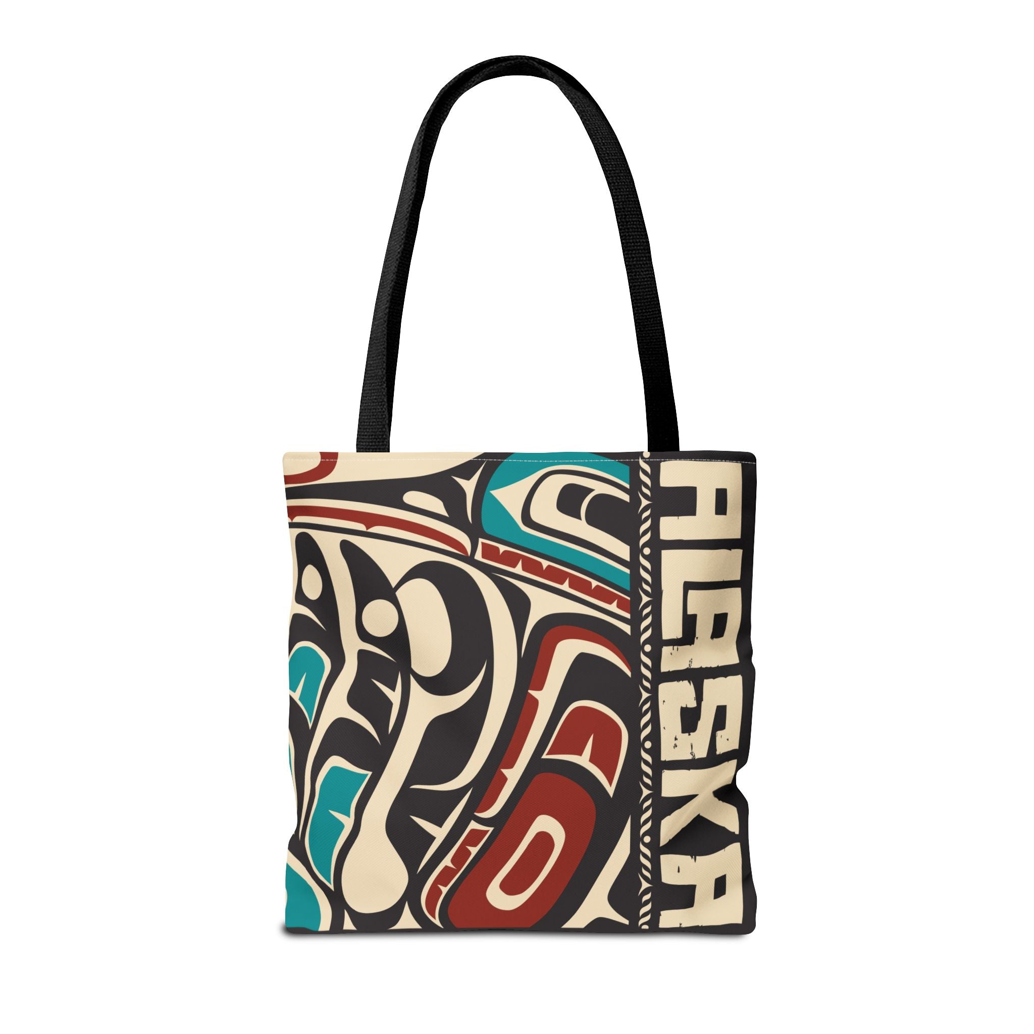 Canvas Tote Bag - Style No. 1 Rustic Alaska Tribal Hummingbird - AK State Line™ Collection