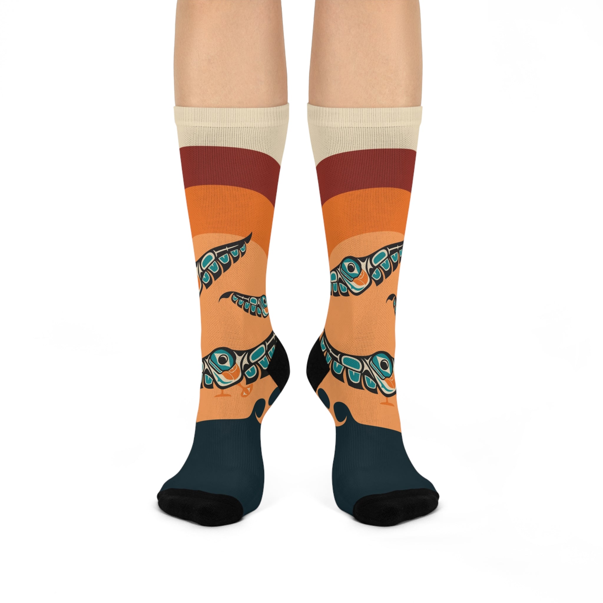 Crew Socks - Cushion Bottom - Classic Tribal Puffins - Northern Spiritlines™