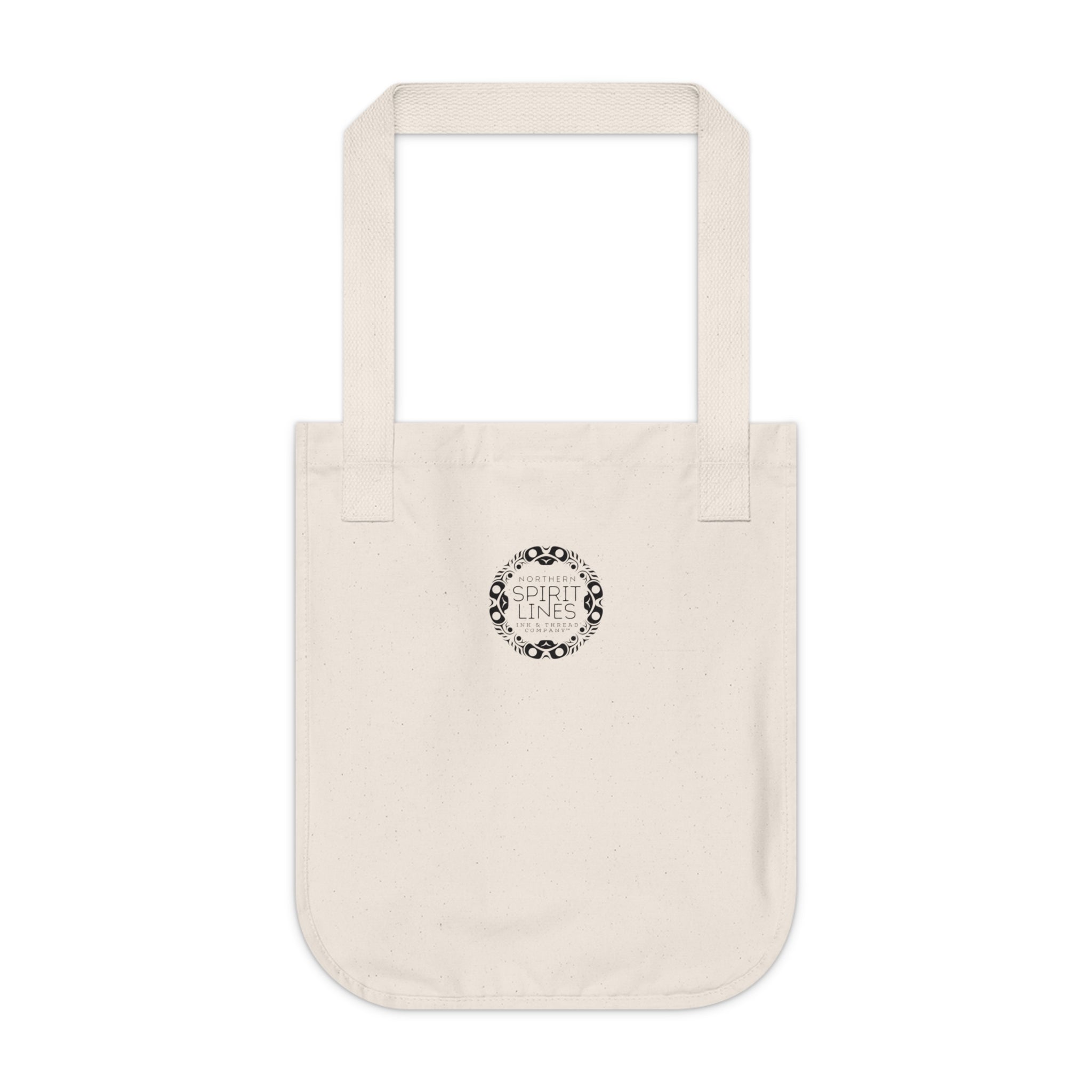 Organic Canvas Tote Bag - Rustic Alaska Tribal Sea Monster - AK State Line™ Collection