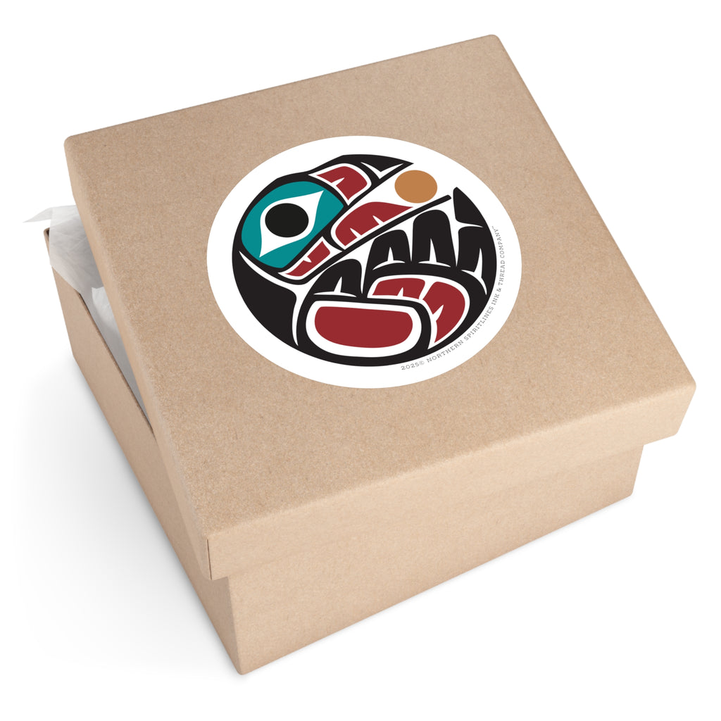 Vinyl Sticker Indoor/Outdoor - Round Tribal Raven - Northern Spiritlines™