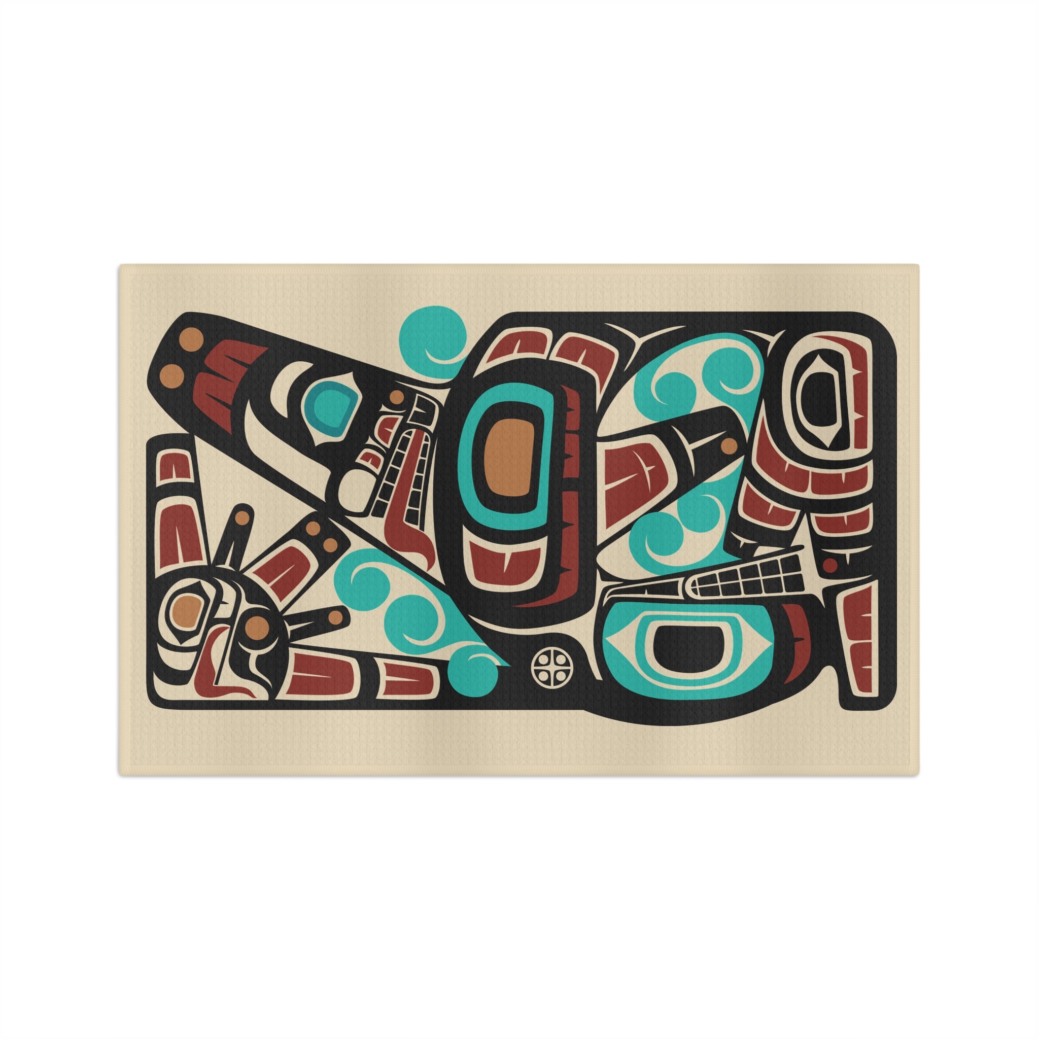 Tea Towel | 18x30" Waffle Weave | Tribal Orca | Signature Collection