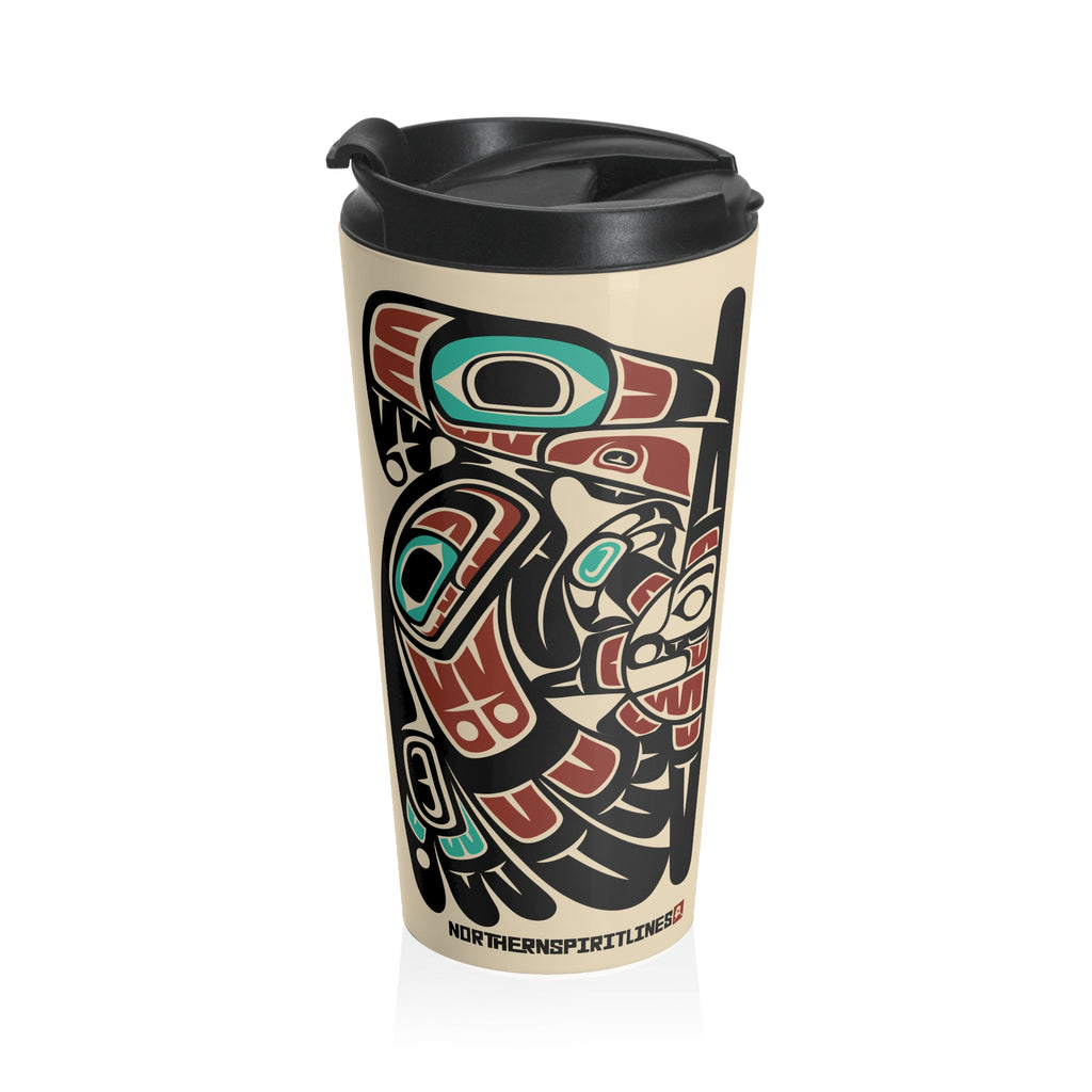 15 oz. Coffee Travel Tumbler | Classic Tribal Raven & Sun | Signature Collection