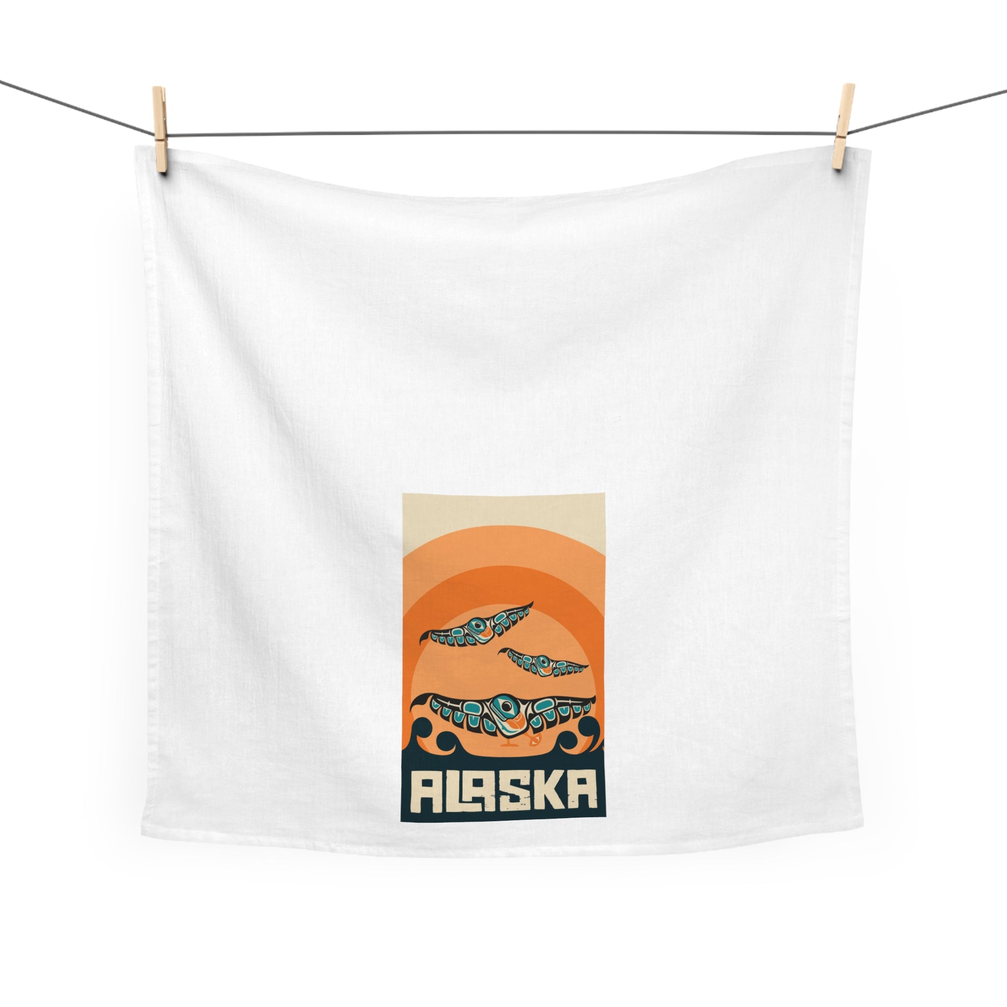 Cotton Tea Towel - Classic Tribal Puffins - AK State Line™ Collection