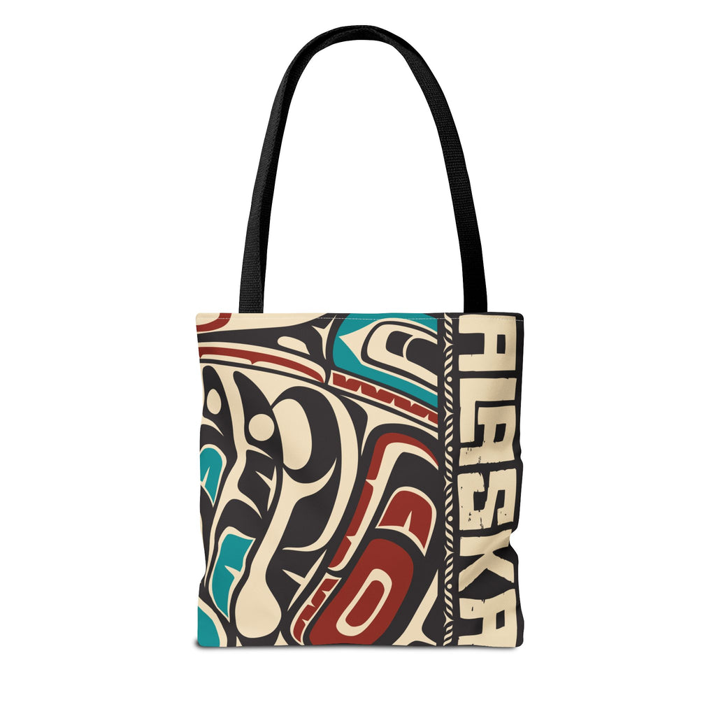 Canvas Tote Bag - Style No. 1 Rustic Alaska Tribal Hummingbird - AK State Line™ Collection