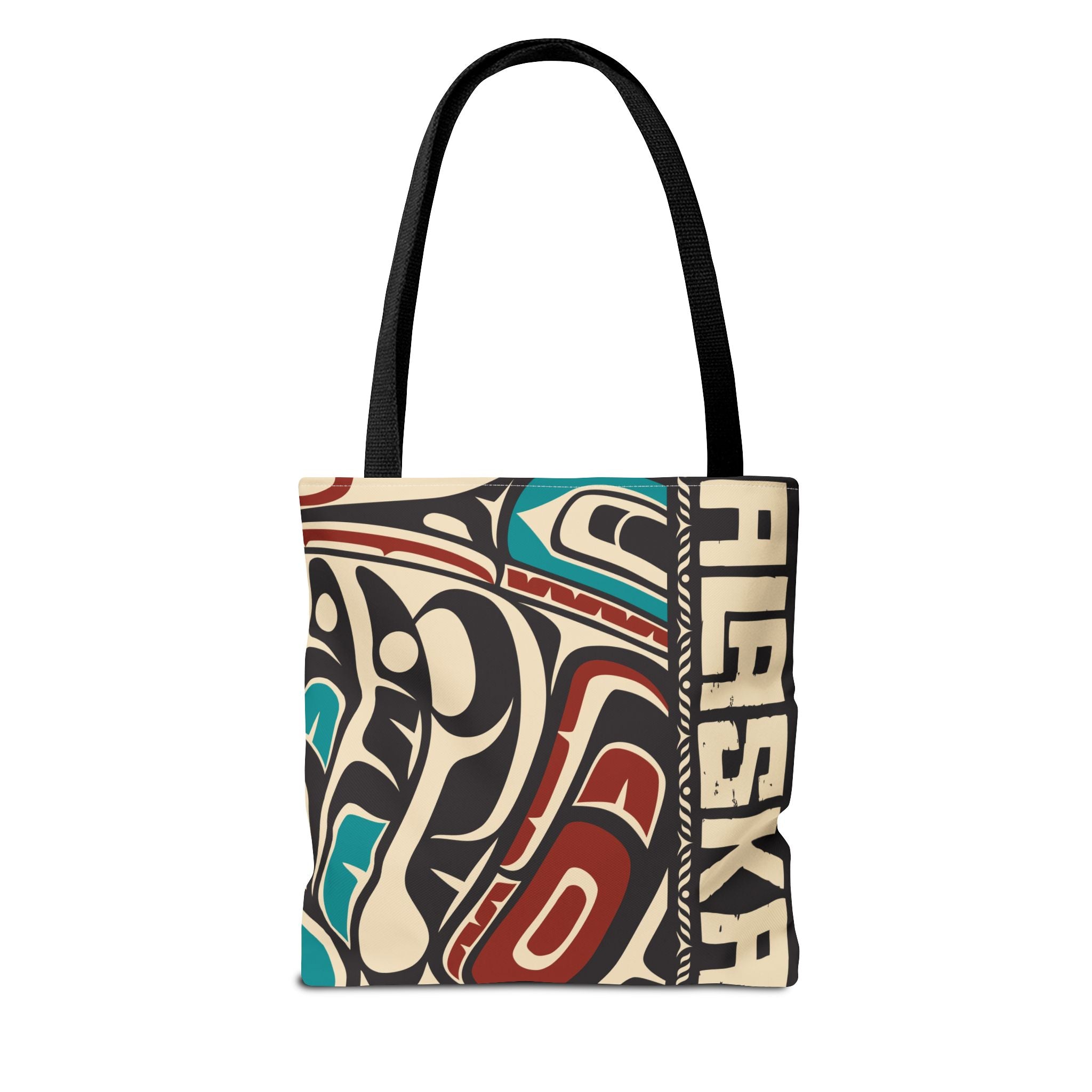 Canvas Tote Bag - Style No. 1 Rustic Alaska Tribal Hummingbird - AK State Line™ Collection