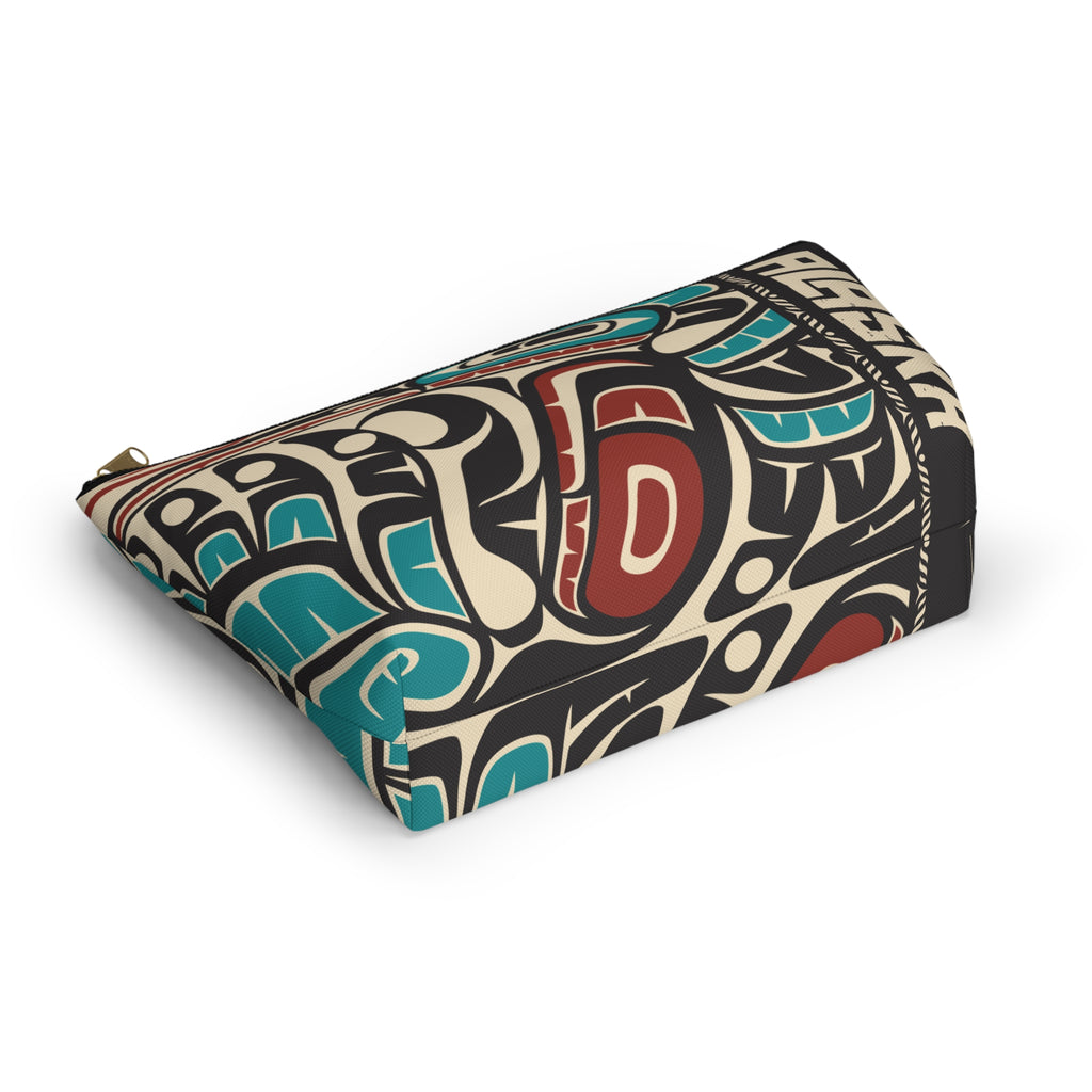 Copy of Travel Accessory Zipper Pouch - Rustic Alaska Tribal Hummingbird - AK State Line™ Collection