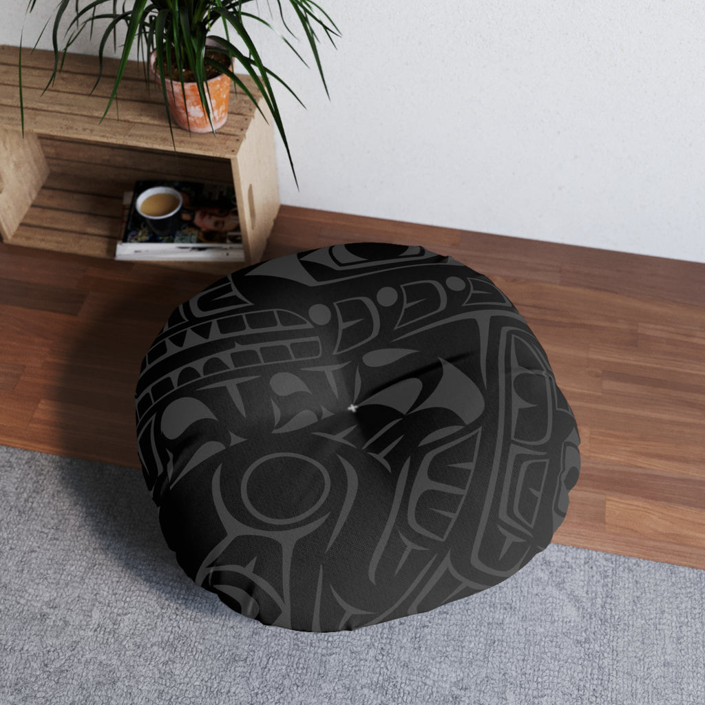 NORTHERN SPIRITLINES™ SMOKY TRIBAL PRINT XL ROUND TUFTED FLOOR PILLOW