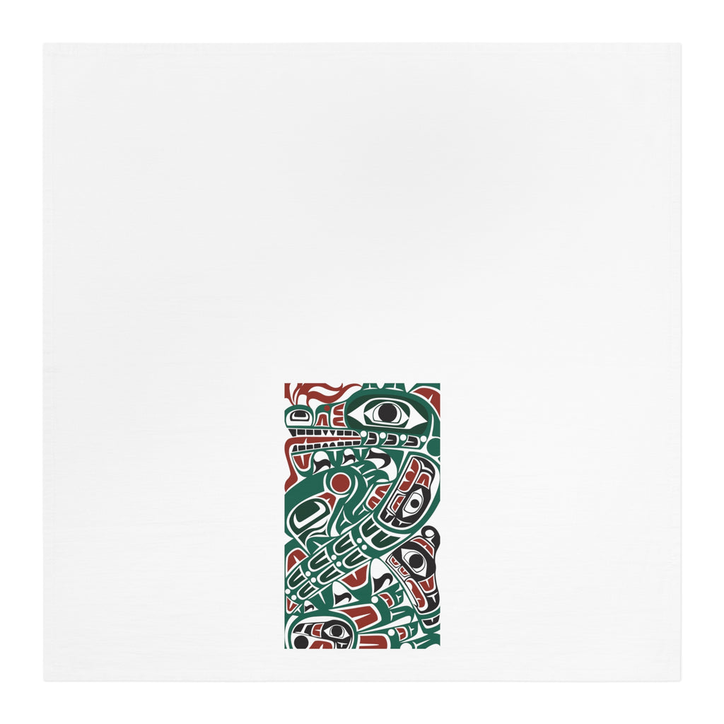 Cotton Tea Towel - Classic Tribal Sea Monster - Northern Spiritlines™