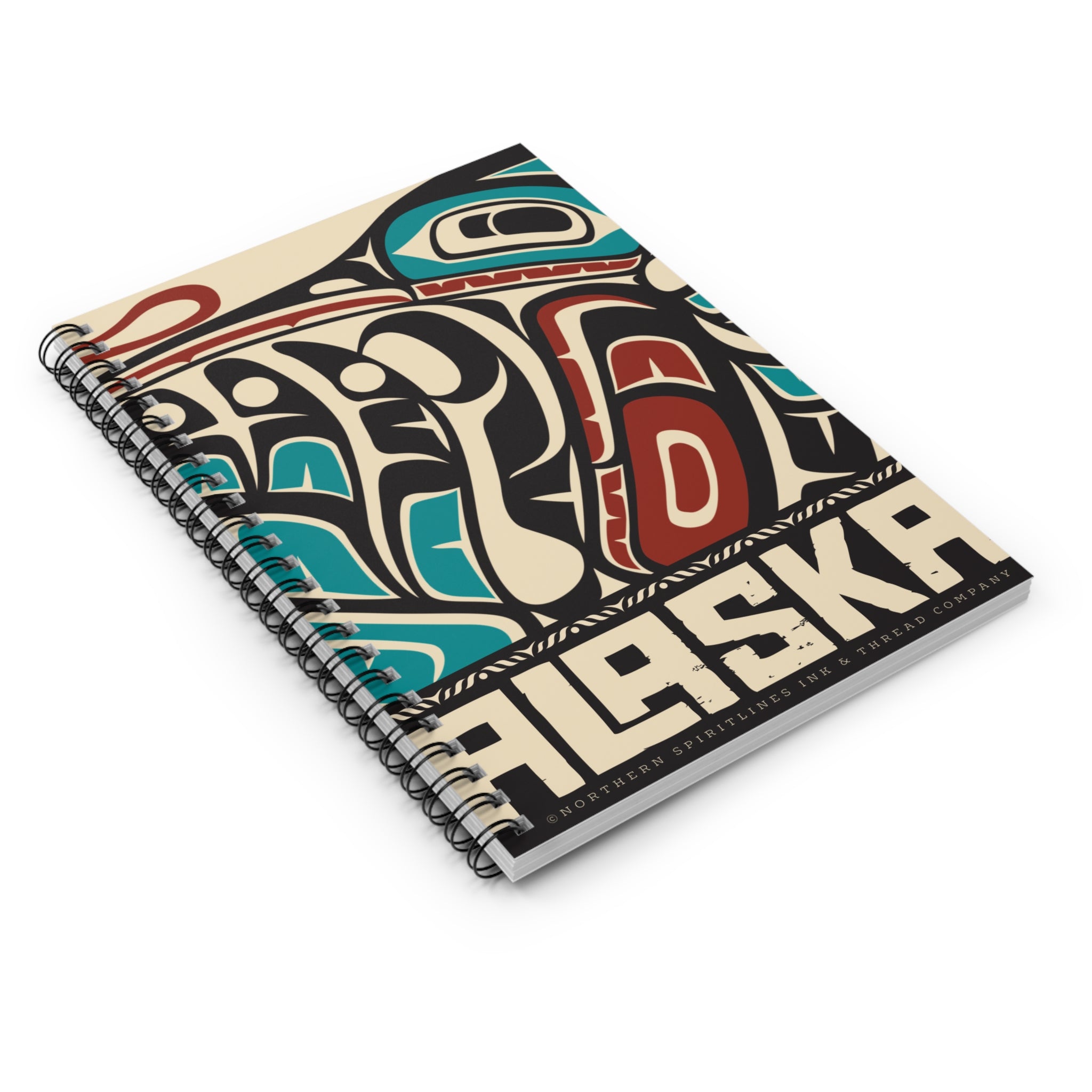 Spiral Notebook, Journal - Rustic Alaska Tribal Hummingbird - AK State Line™ Collection