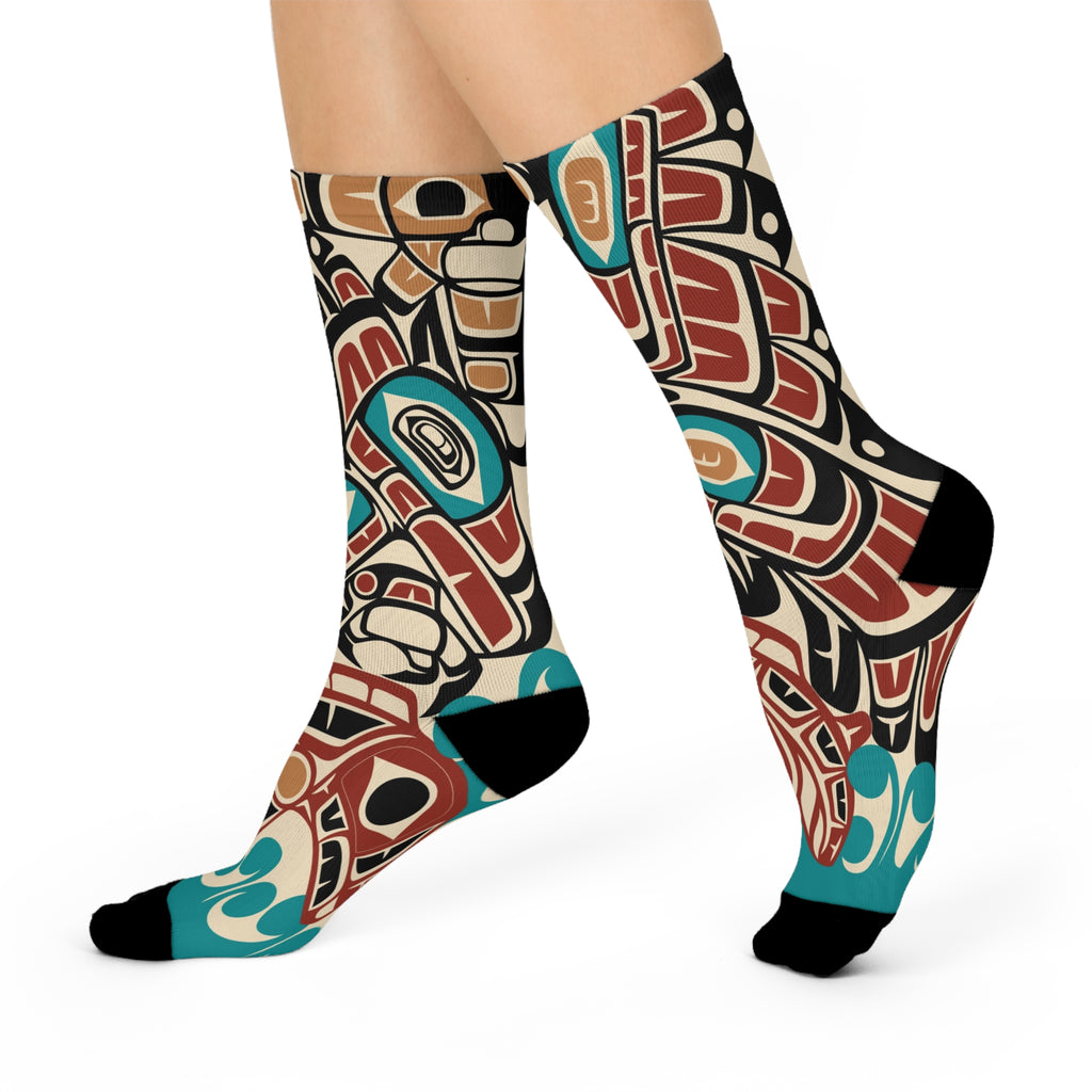 Socks | Classic Tribal Eagle & Salmon | Signature Collection