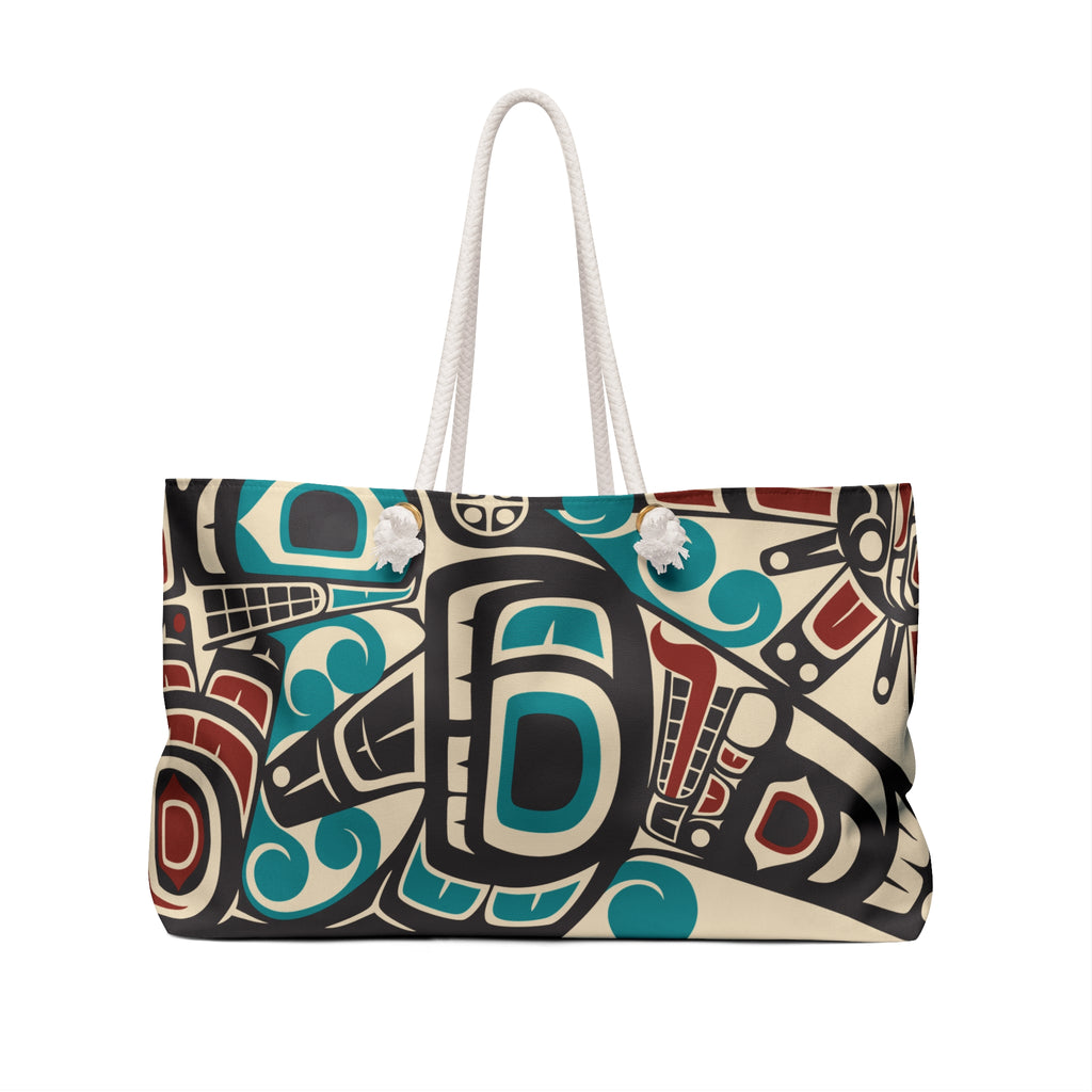 Weekender Tote Bag - Classic Tribal Orca Print - Northern Spiritlines™