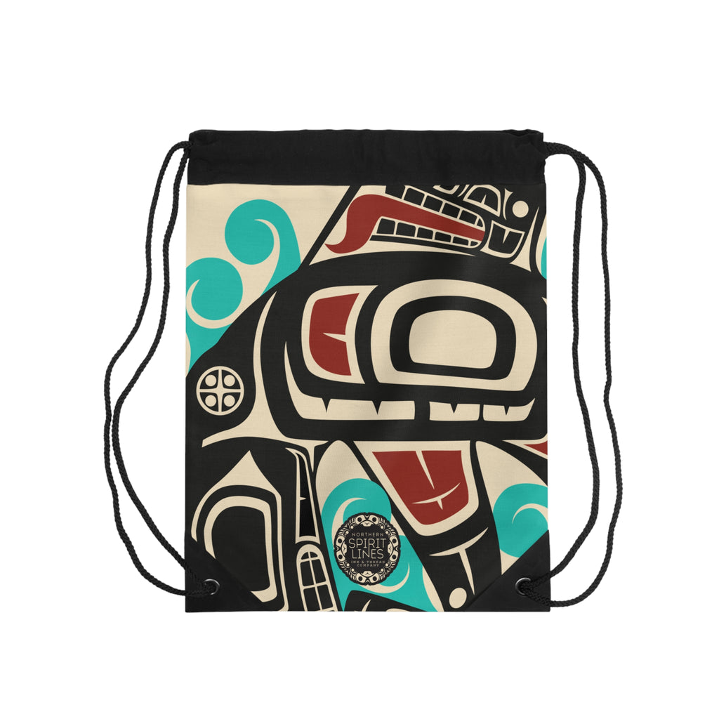 Drawstring Bag - Classic Tribal Orca Print - Northern Spiritlines™