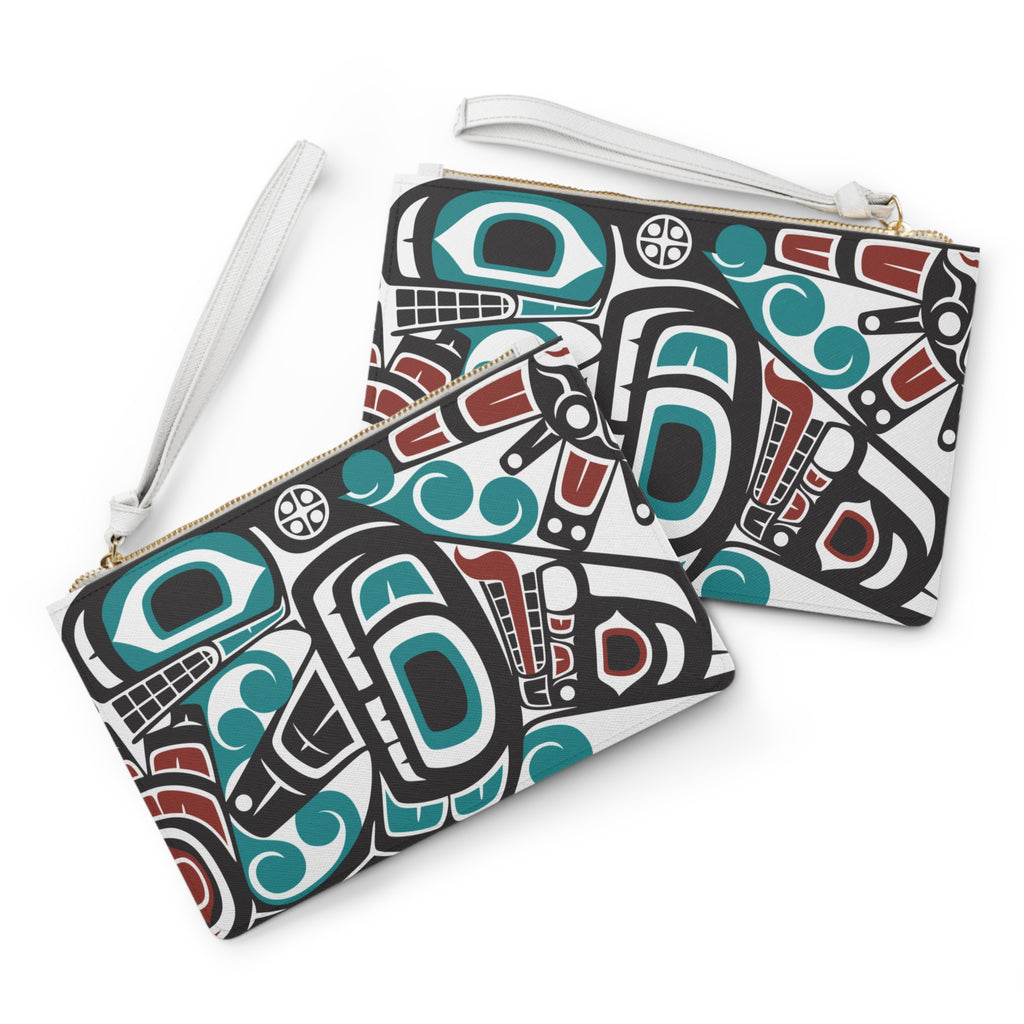 Zipper Wristlet Clutch Bag - Classic Tribal Orca - Northern Spiritlines™