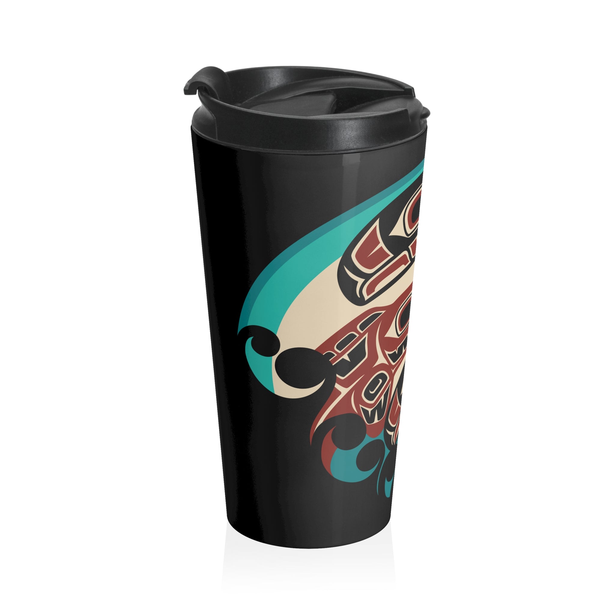 15 oz. Coffee Travel Tumbler | Classic Tribal Salmon | Signature Collection