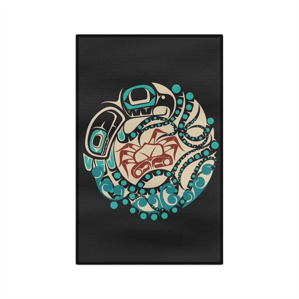 Tea Towel | 18x30" Waffle Weave | Tribal Octopus | Signature Collection