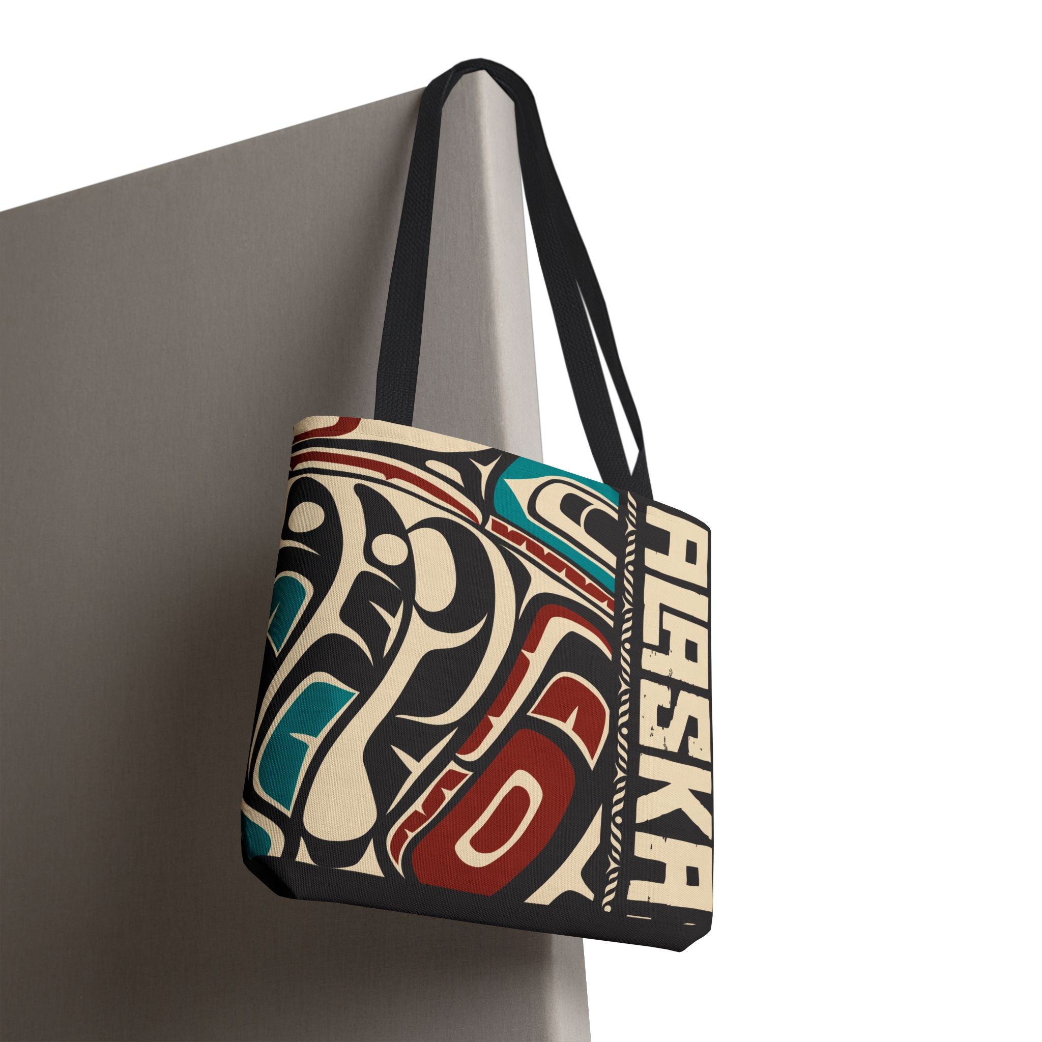 Canvas Tote Bag - Style No. 1 Rustic Alaska Tribal Hummingbird - AK State Line™ Collection