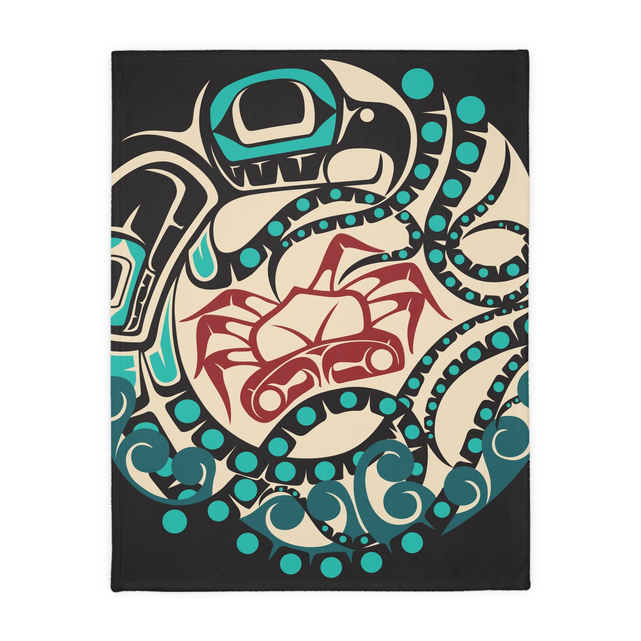 Reversible Plush Blanket - Classic Tribal Octopus - Northern Spiritlines™
