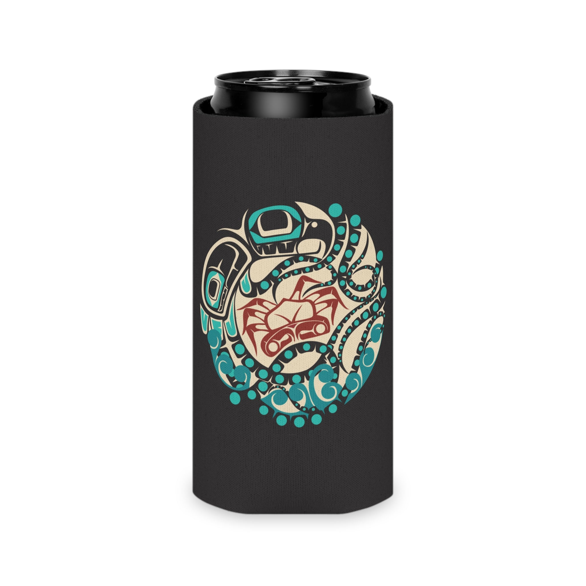 Insulated Can Cooler Koozie (Regular & Slim) Classic Tribal Octopus - Northern Spiritlines™