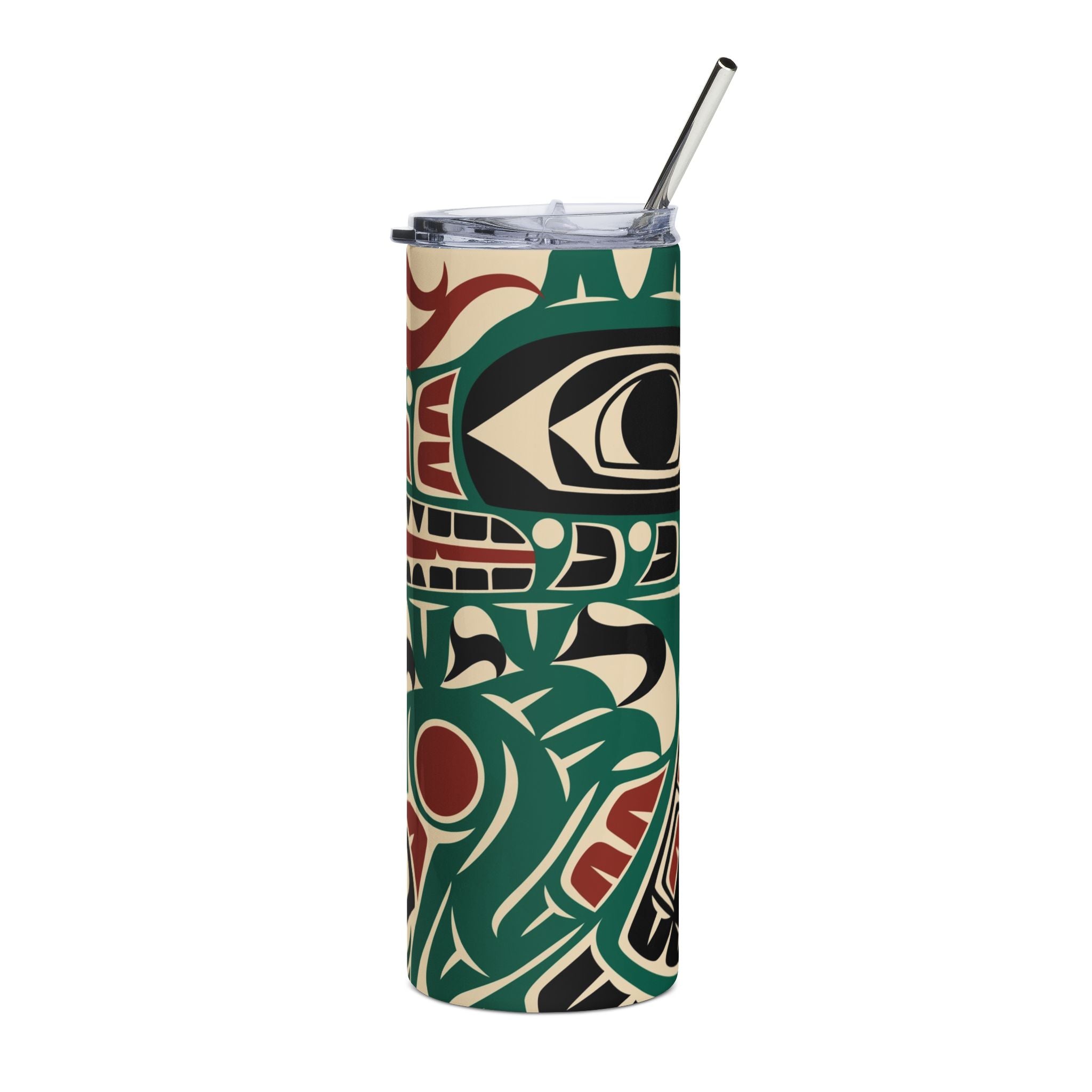 20 oz. Slim Tumbler w/ Straw | Tribal Sea Monster | Signature Collection