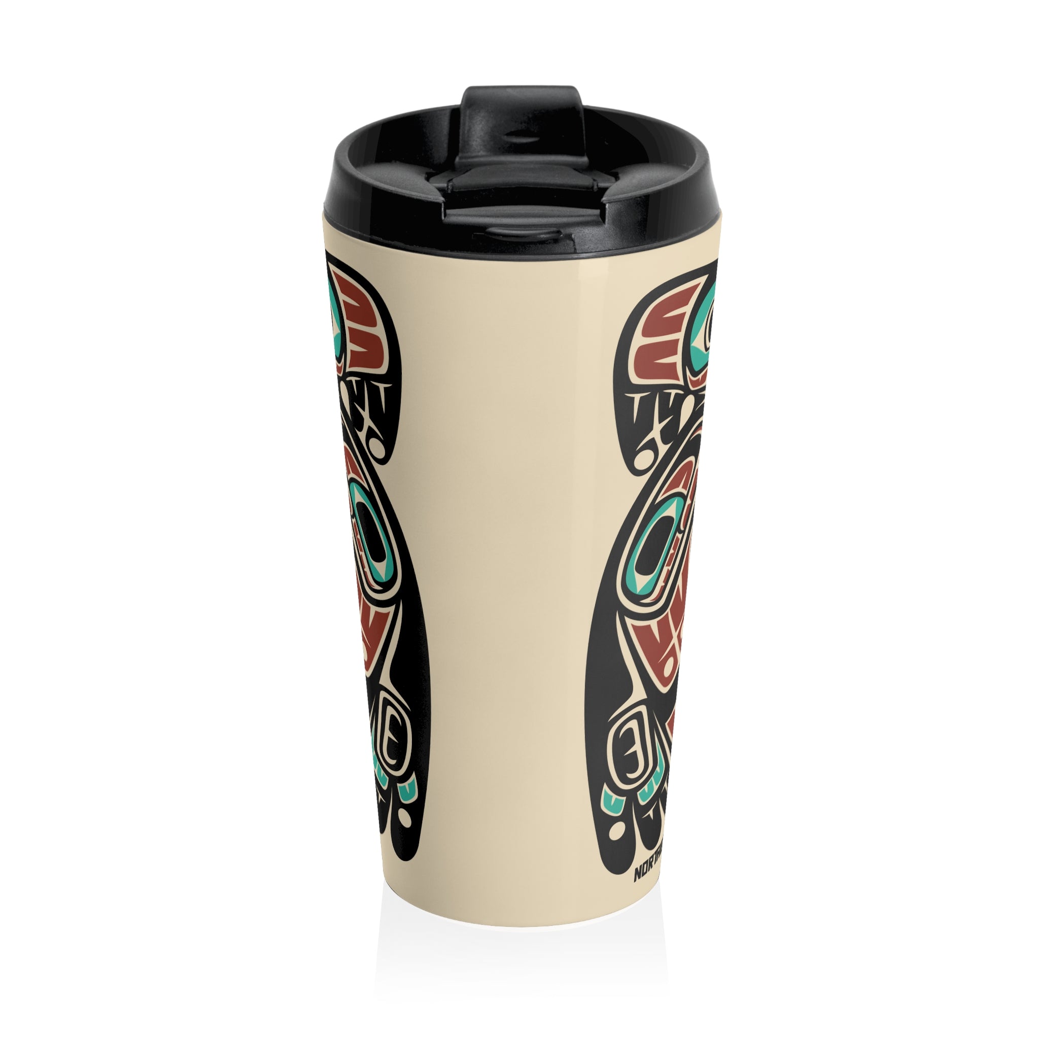 15 oz. Coffee Travel Tumbler | Classic Tribal Raven & Sun | Signature Collection