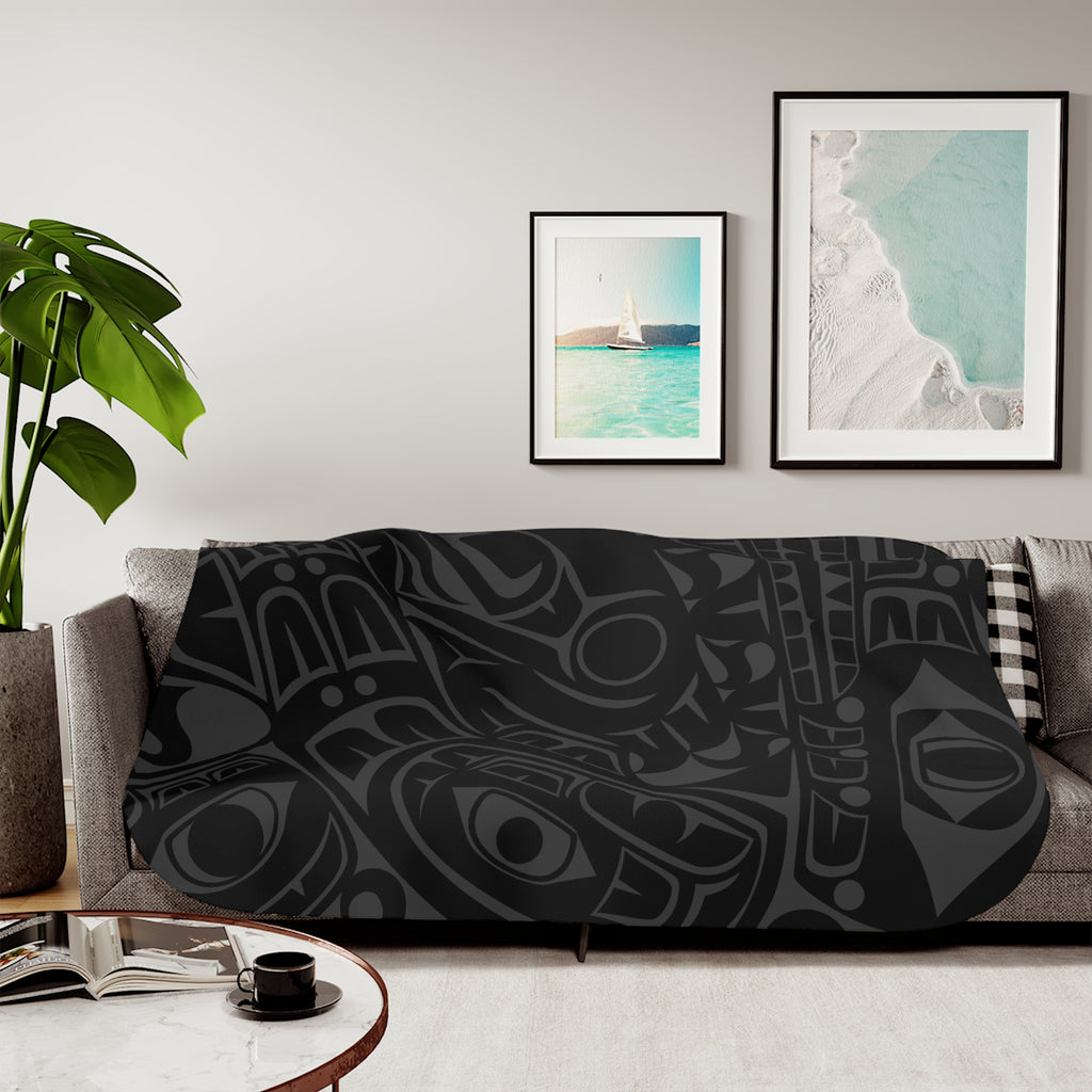 Sherpa Fleece Blanket - Classic Smoky Tribal Print - Northern Spiritlines™